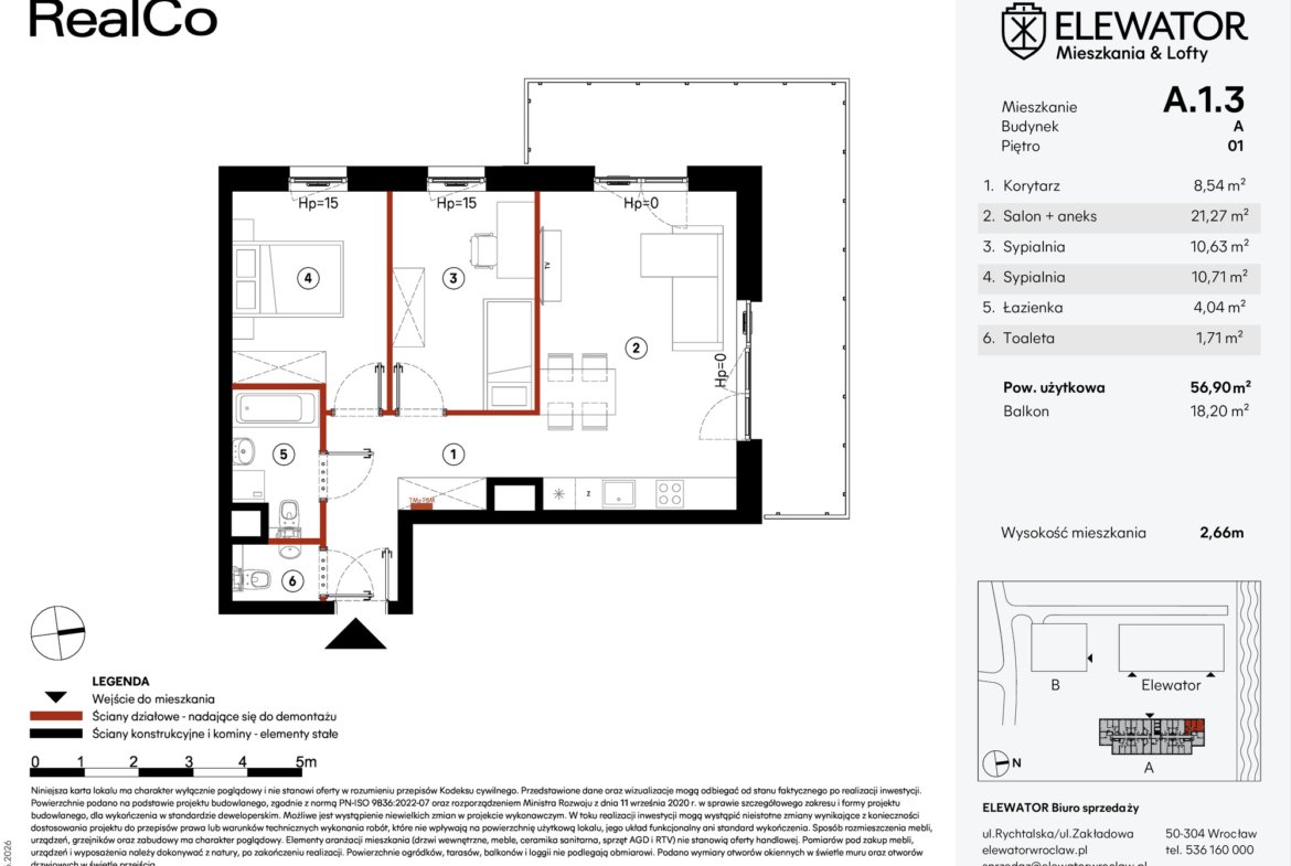 Планування A.1.3 — Elewator – Mieszkania i Lofty