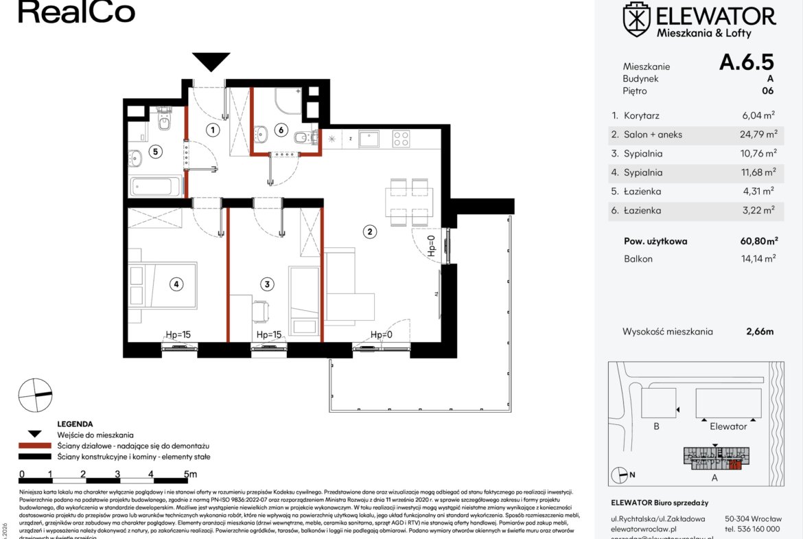 Планировка A.6.5 — Elewator – Mieszkania i Lofty