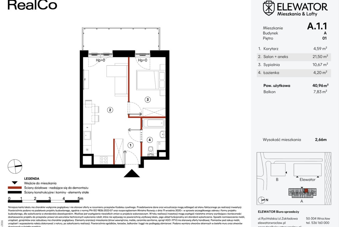 Планування A.1.1 — Elewator – Mieszkania i Lofty