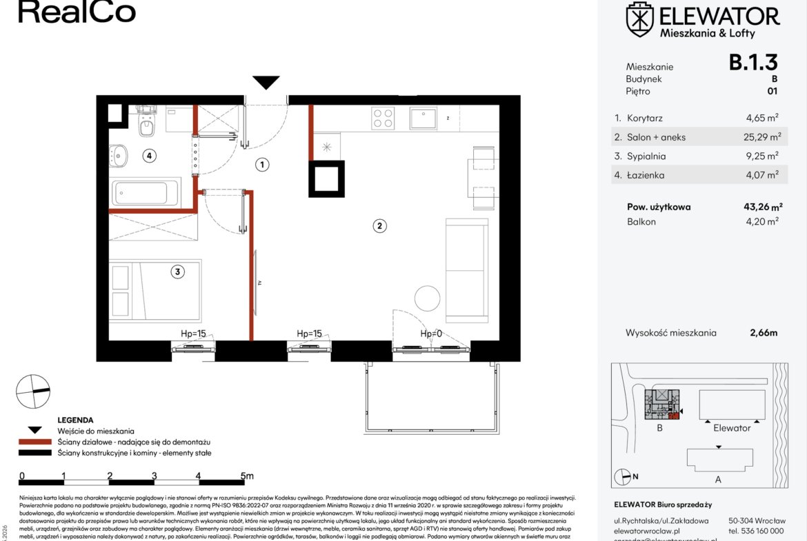 Floor plan B.1.3 — Elewator – Mieszkania i Lofty