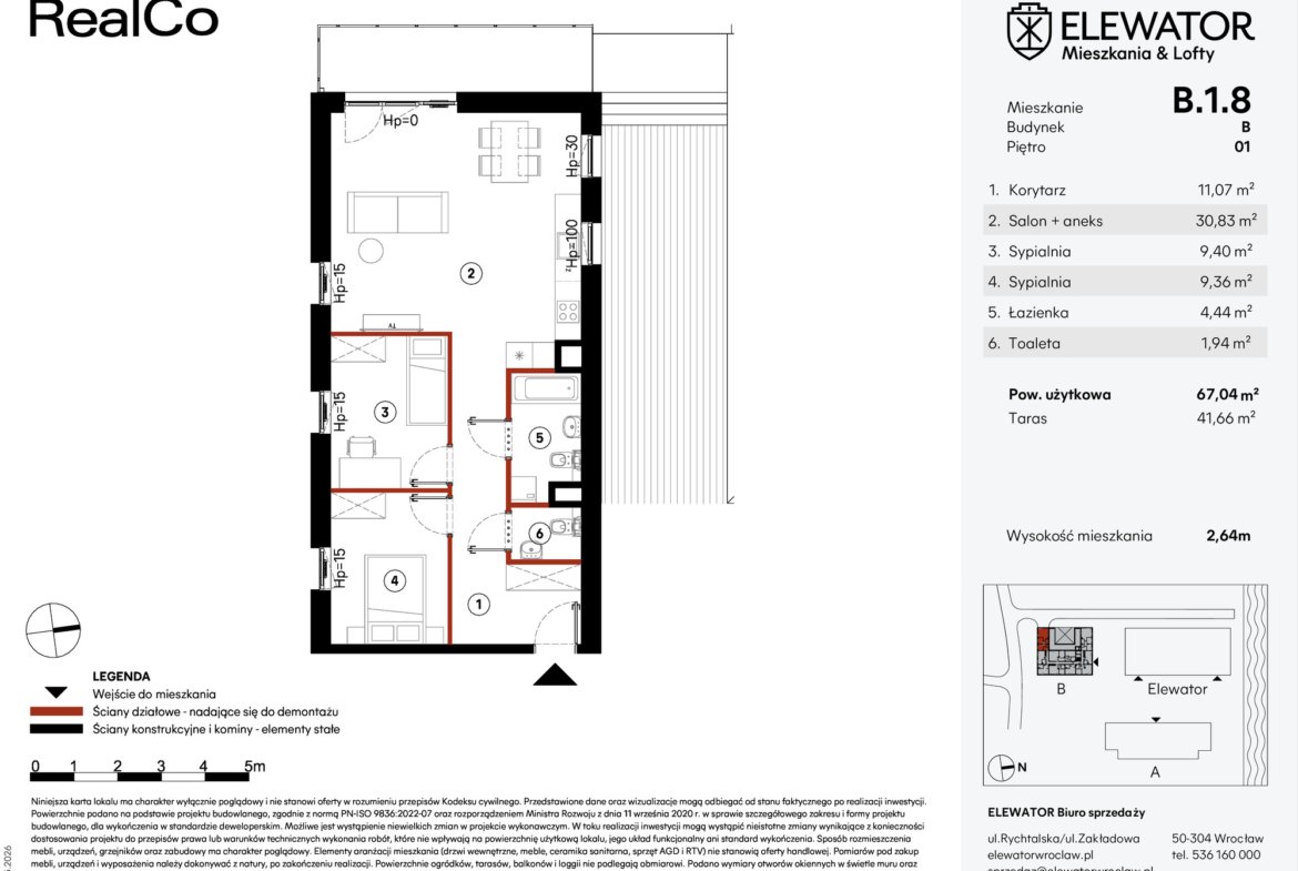 Планування B.1.8 — Elewator – Mieszkania i Lofty