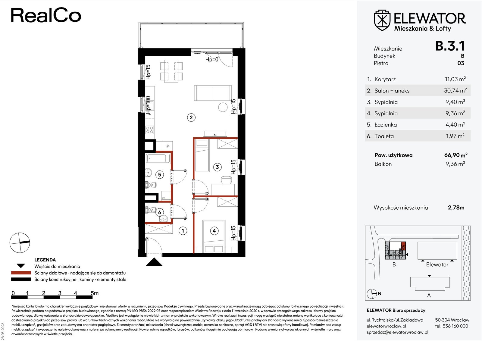 Rzut B.3.1 — Elewator – Mieszkania i Lofty