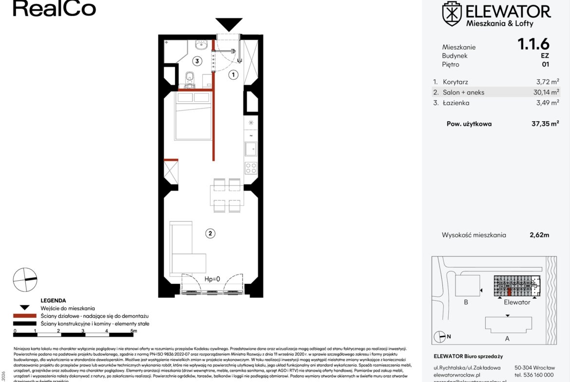 Floor plan EZ.1.1.6 — Elewator – Mieszkania i Lofty
