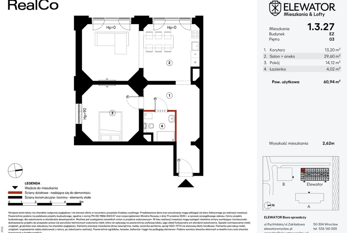 Floor plan EZ.1.3.27 — Elewator – Mieszkania i Lofty
