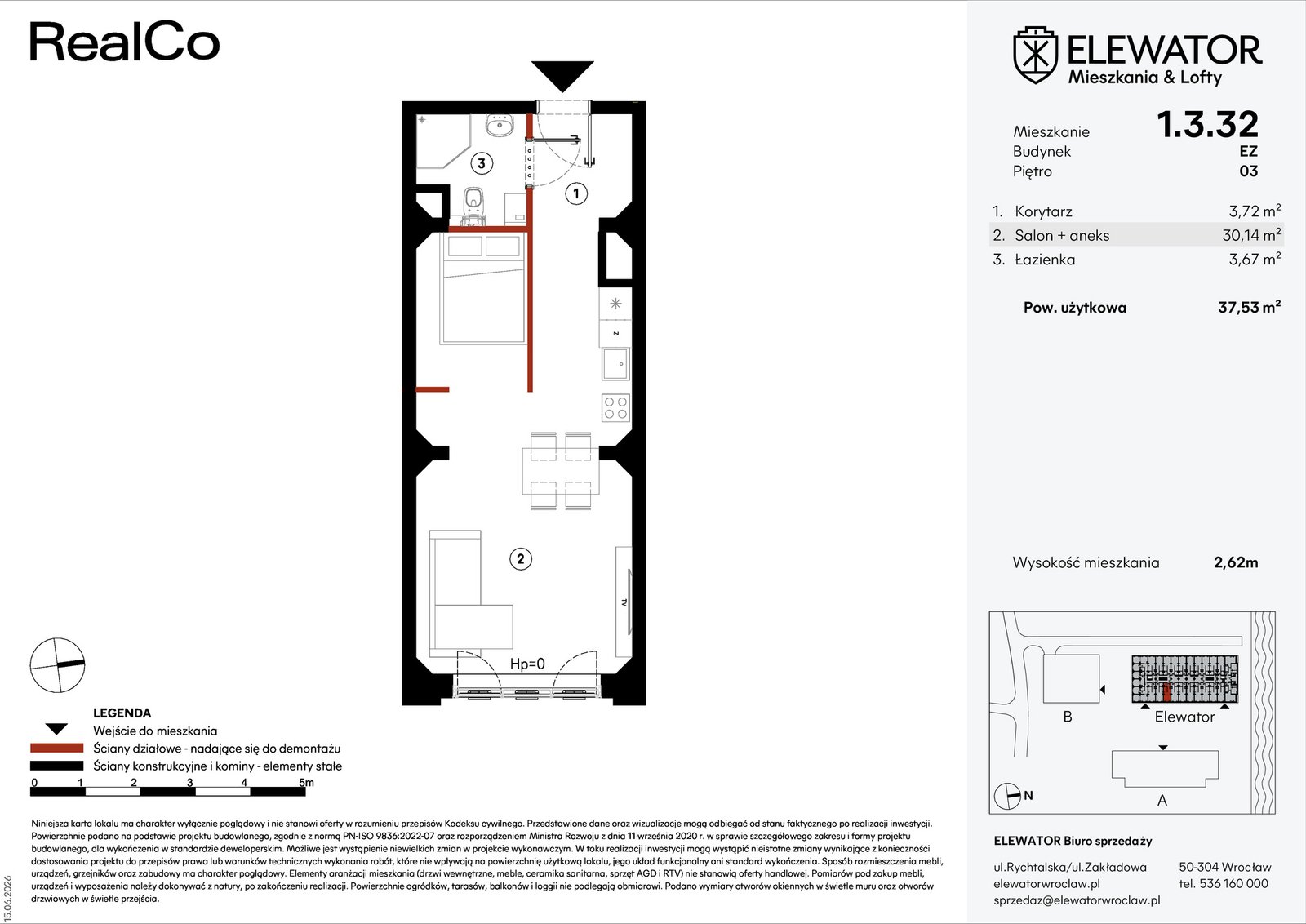Rzut EZ.1.3.32 — Elewator – Mieszkania i Lofty