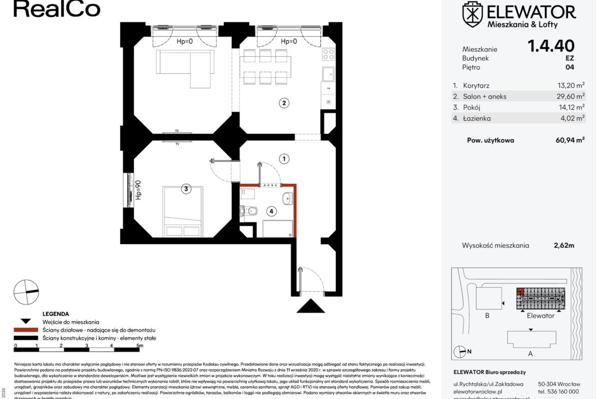 Floor plan EZ.1.4.40 — Elewator – Mieszkania i Lofty