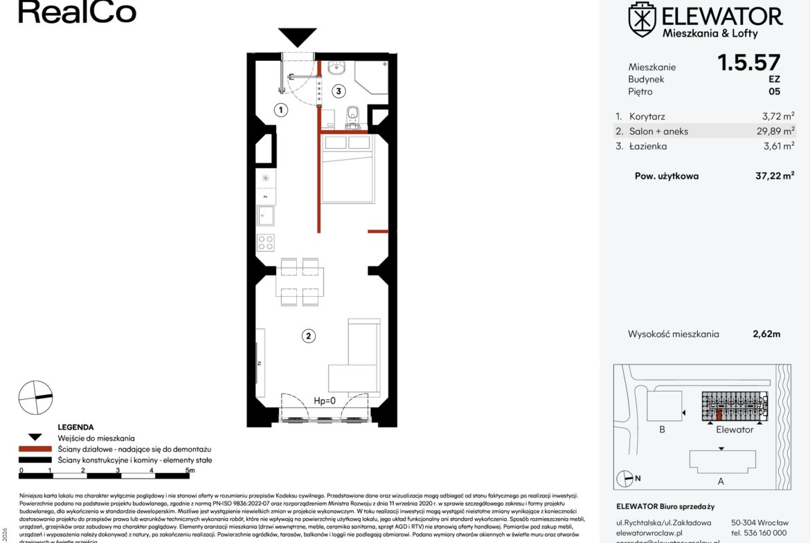 Floor plan EZ.1.5.57 — Elewator – Mieszkania i Lofty