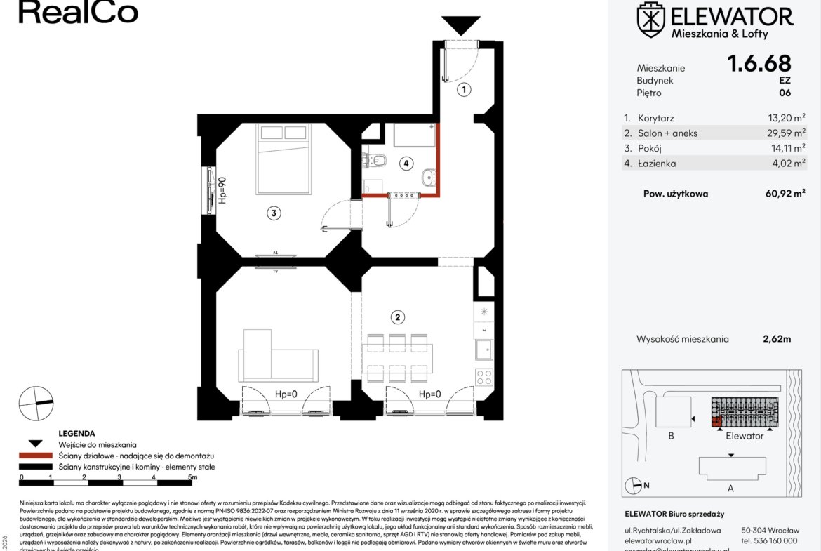 Floor plan EZ.1.6.68 — Elewator – Mieszkania i Lofty