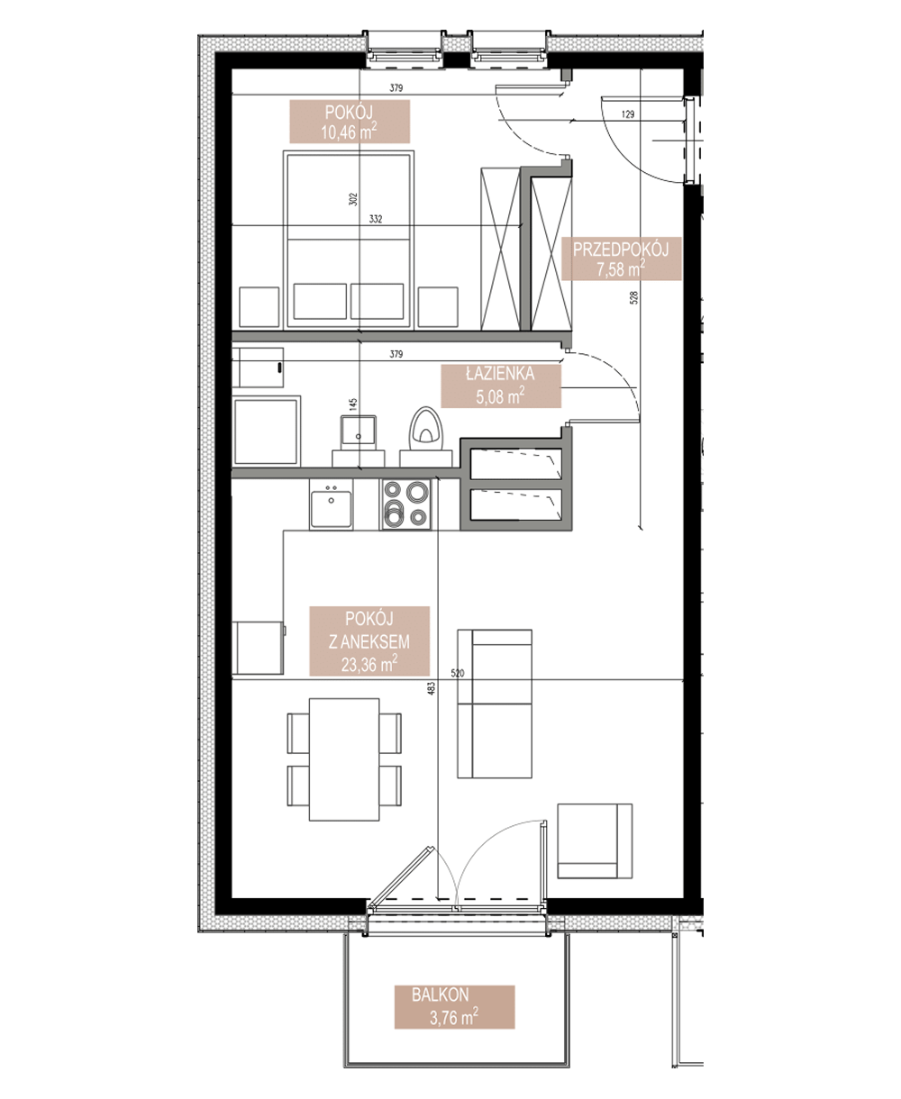 Rzut SWA/2/11/A — Apartamenty Świeradowska