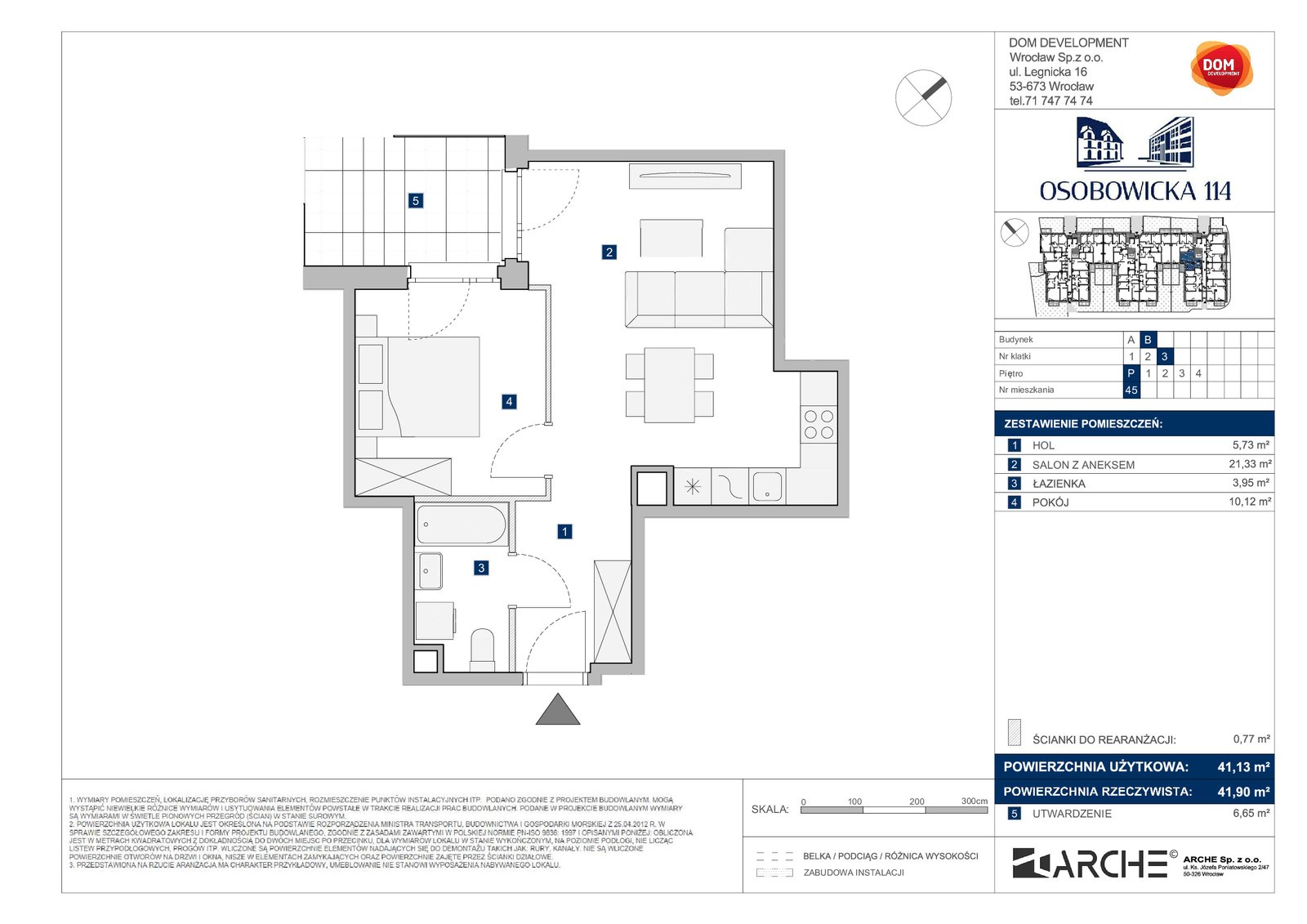 Rzut B45 — Osobowicka 114 etap I