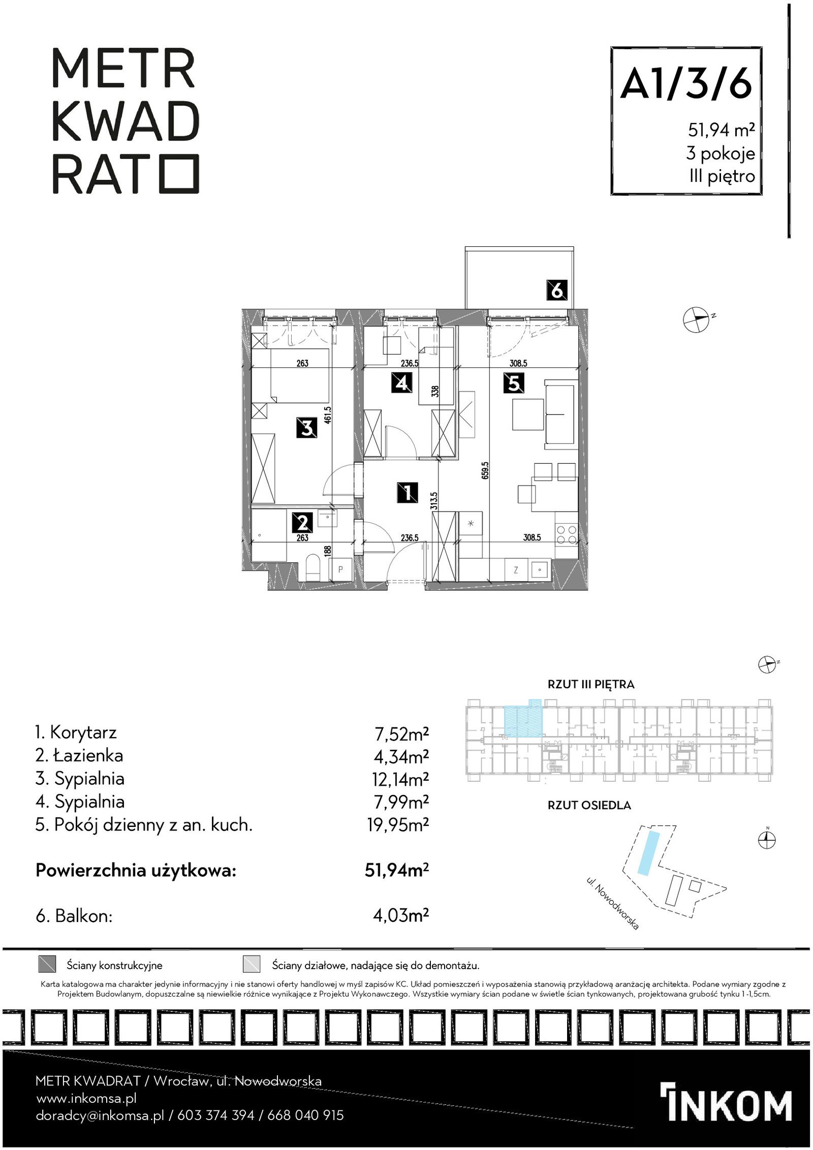 Rzut A1/3/6 — Osiedle Metr Kwadrat