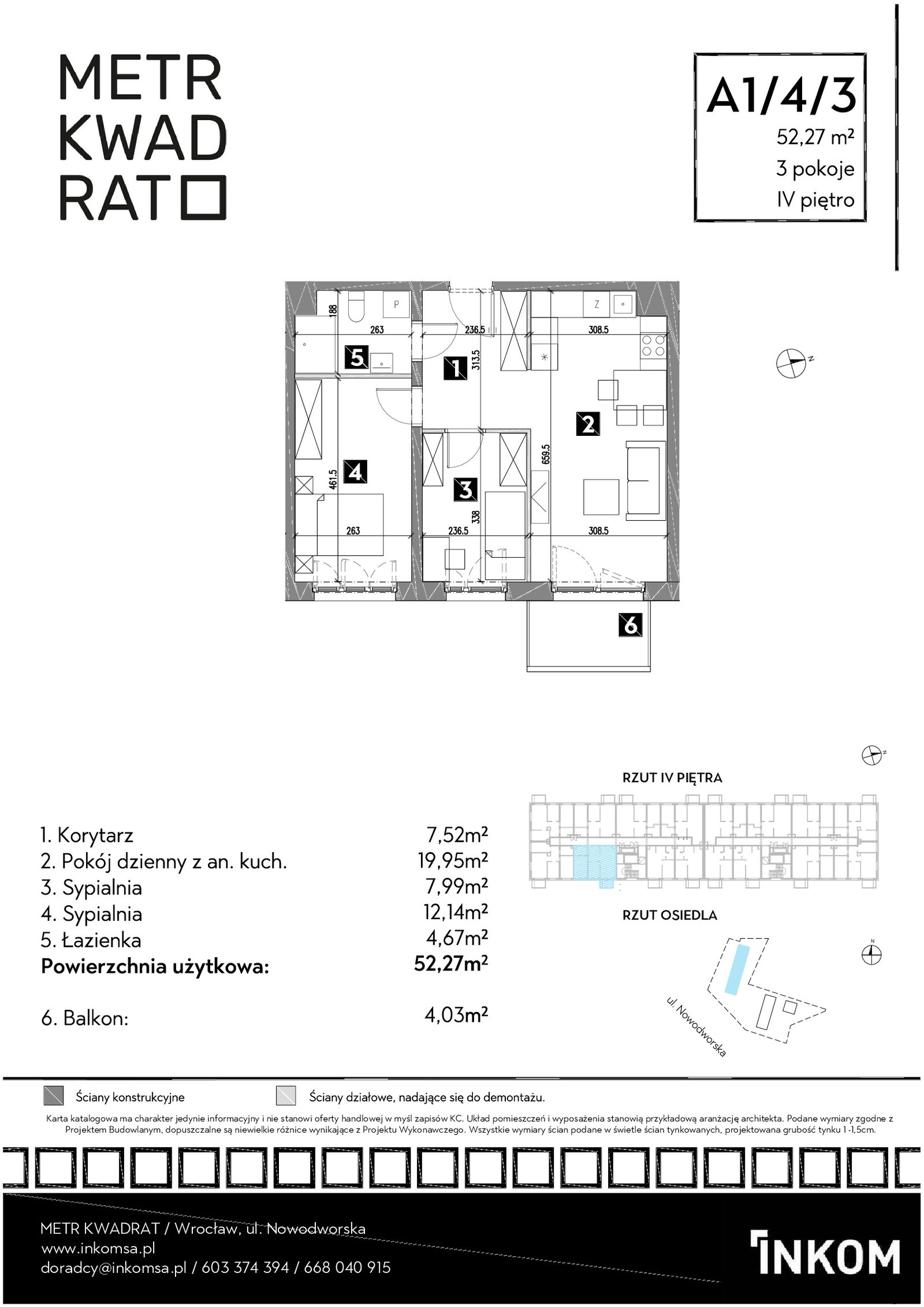 Rzut A1/4/3 — Osiedle Metr Kwadrat