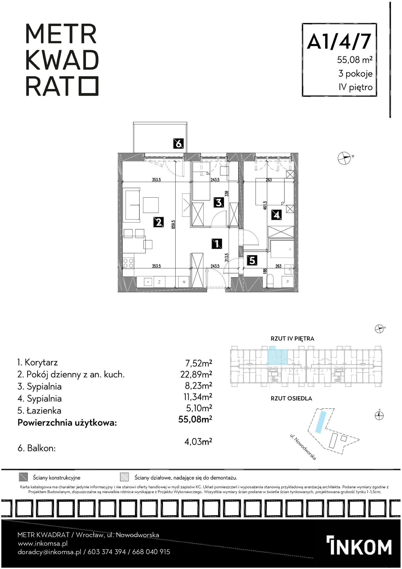 Rzut A1/4/7 — Osiedle Metr Kwadrat