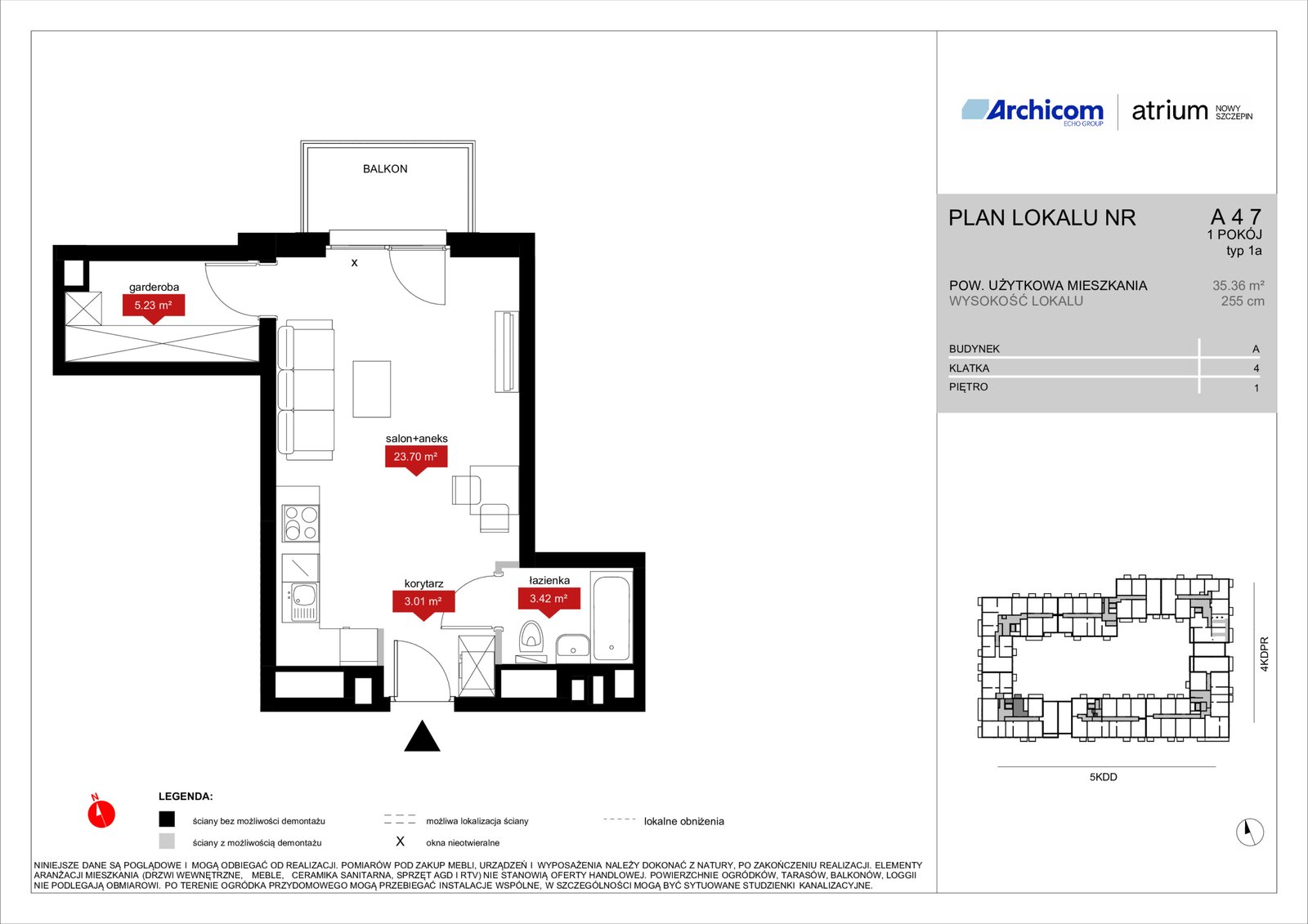 Rzut A4 7 — Atrium – Nowy Szczepin