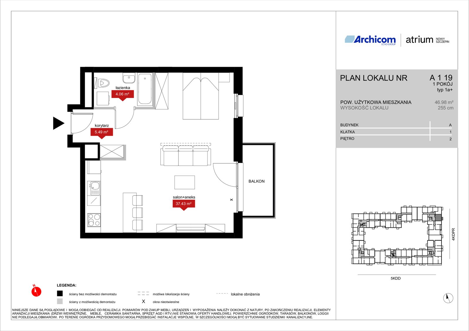 Rzut A1 19 — Atrium – Nowy Szczepin