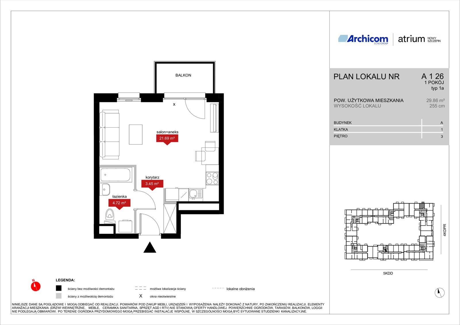 Rzut A1 26 — Atrium – Nowy Szczepin