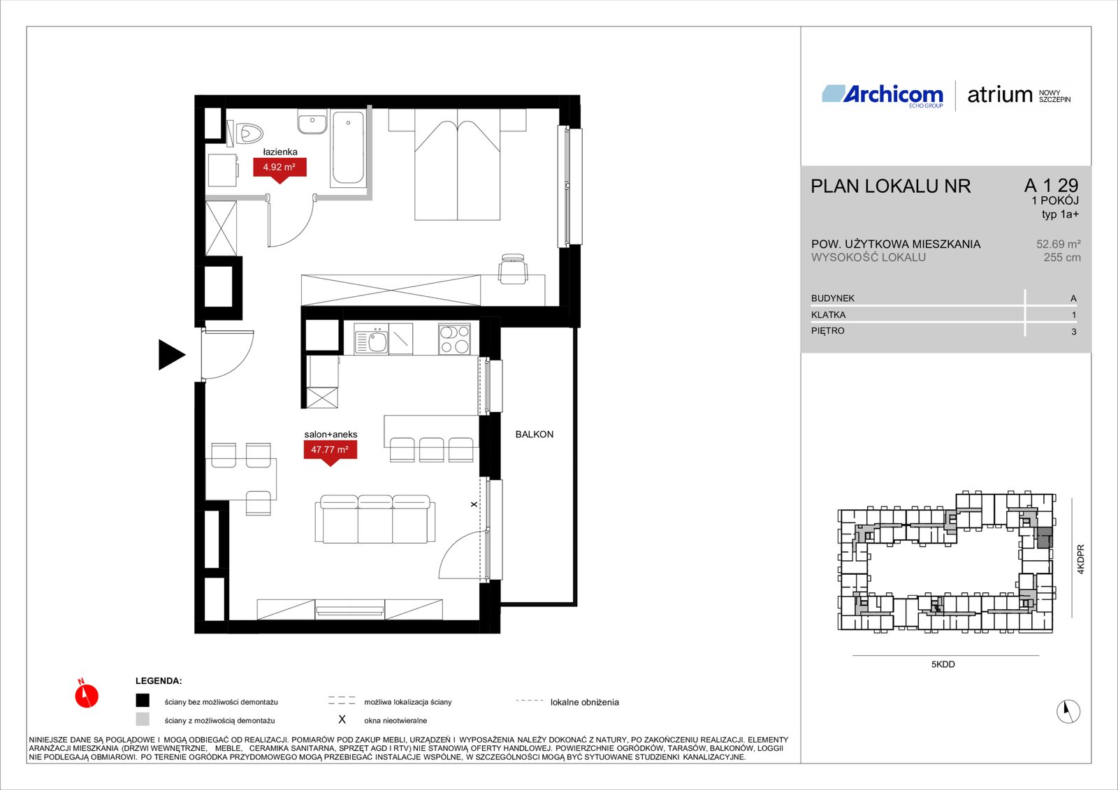 Rzut A1 29 — Atrium – Nowy Szczepin
