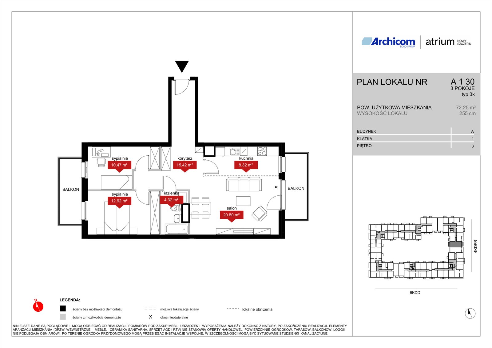 Rzut A1 30 — Atrium – Nowy Szczepin