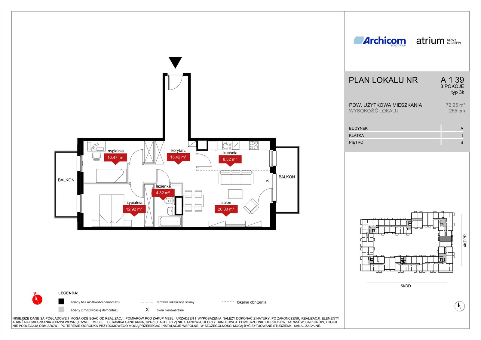 Rzut A1 39 — Atrium – Nowy Szczepin