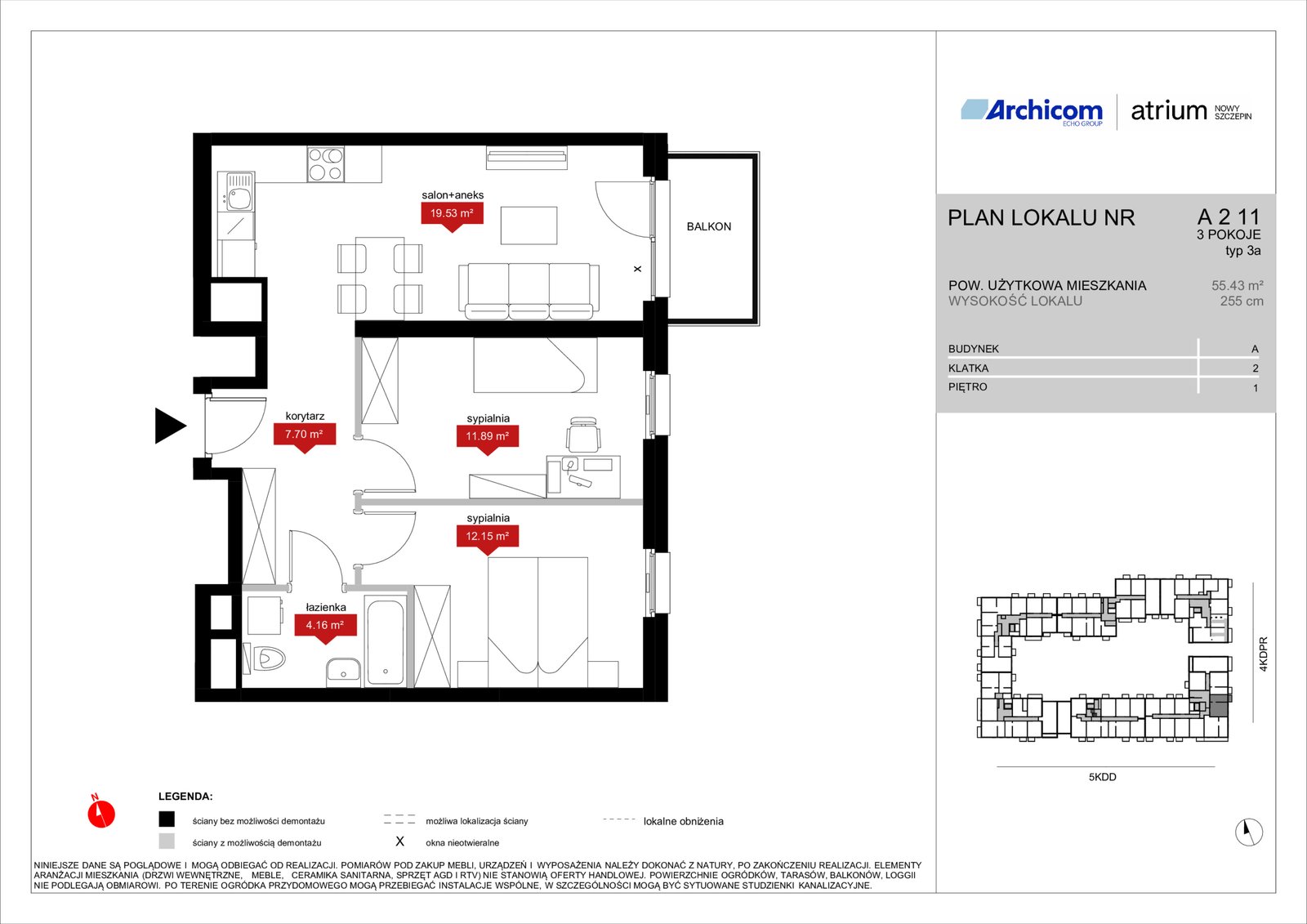 Rzut A2 11 — Atrium – Nowy Szczepin