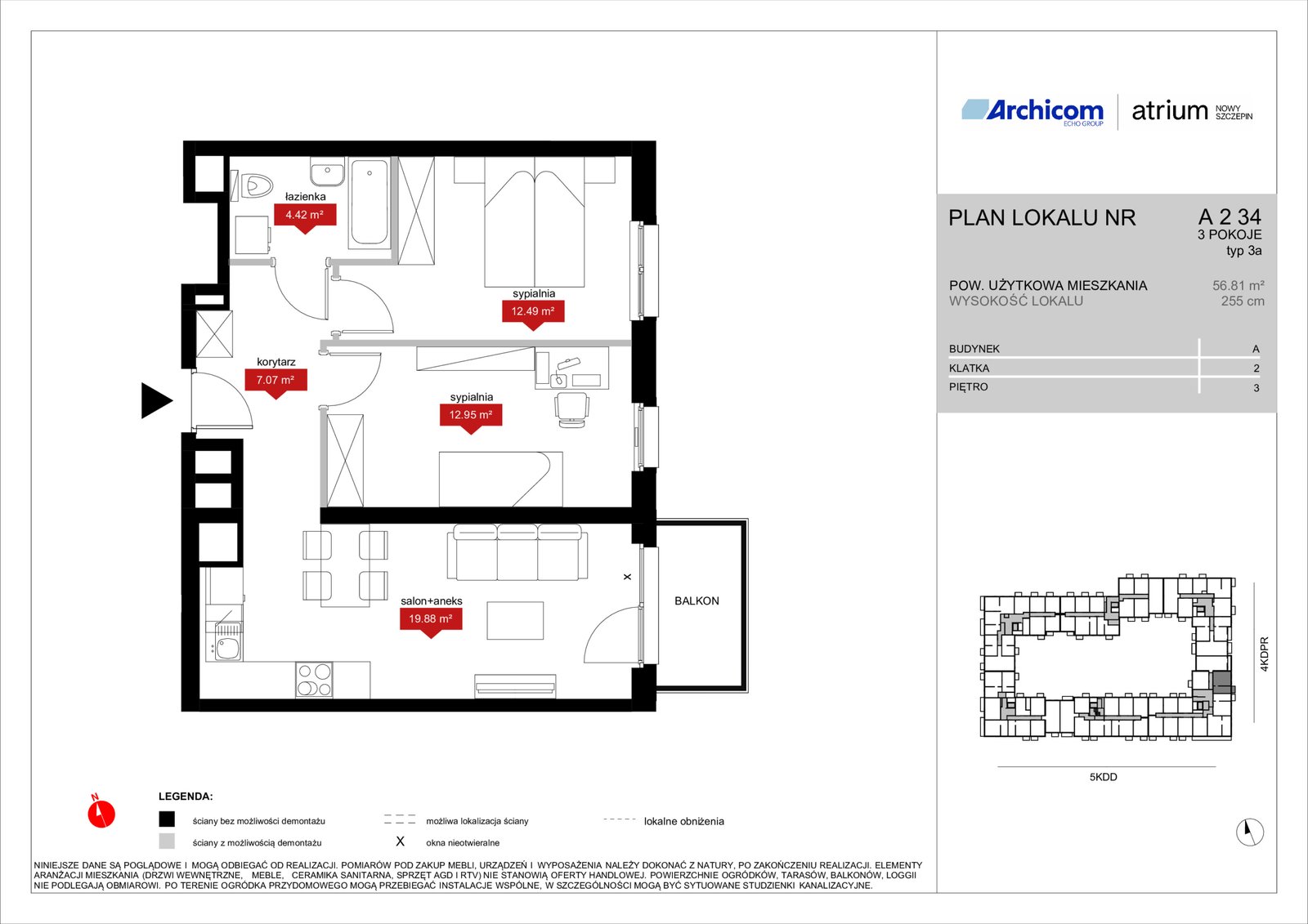 Rzut A2 34 — Atrium – Nowy Szczepin