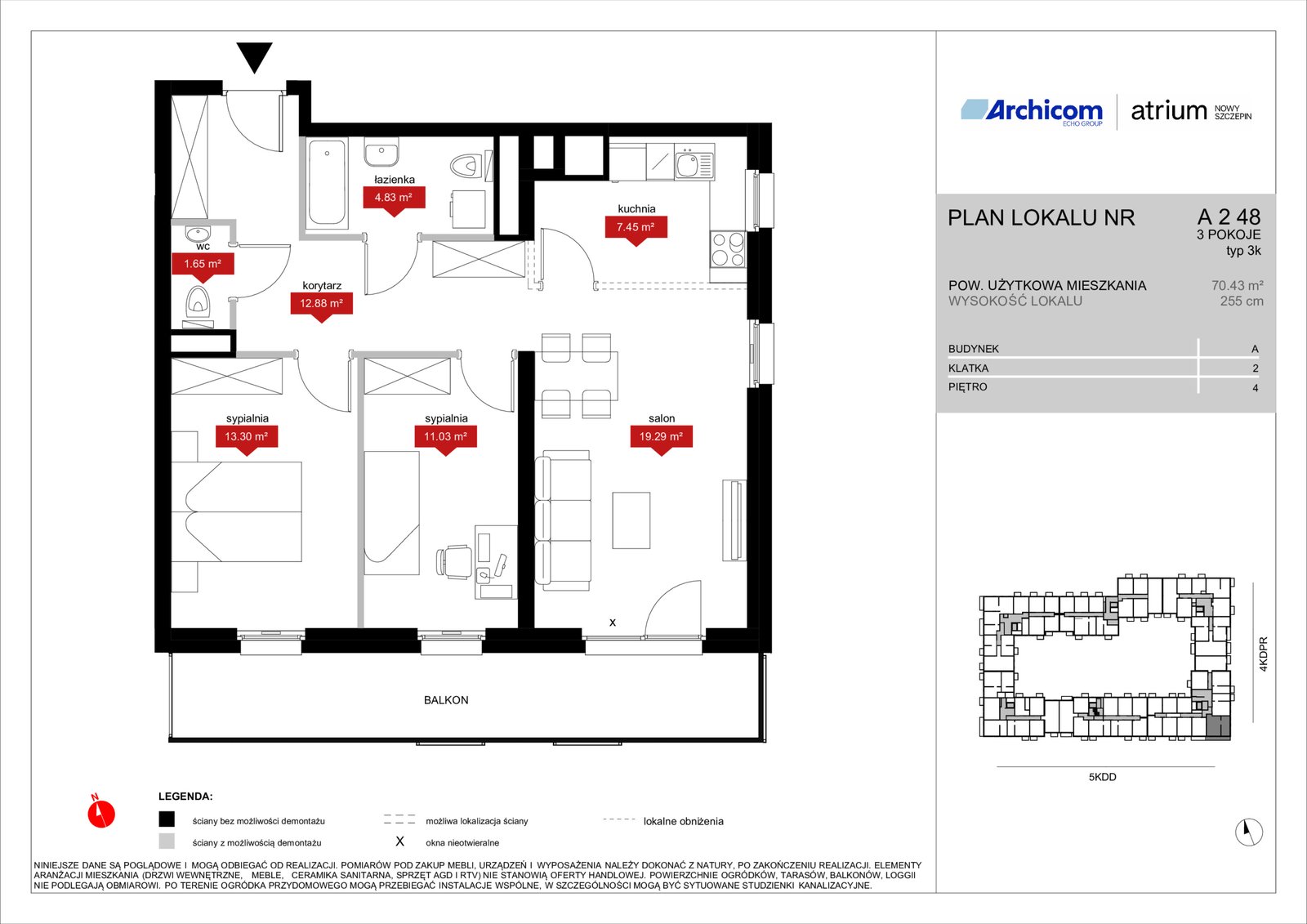 Rzut A2 48 — Atrium – Nowy Szczepin