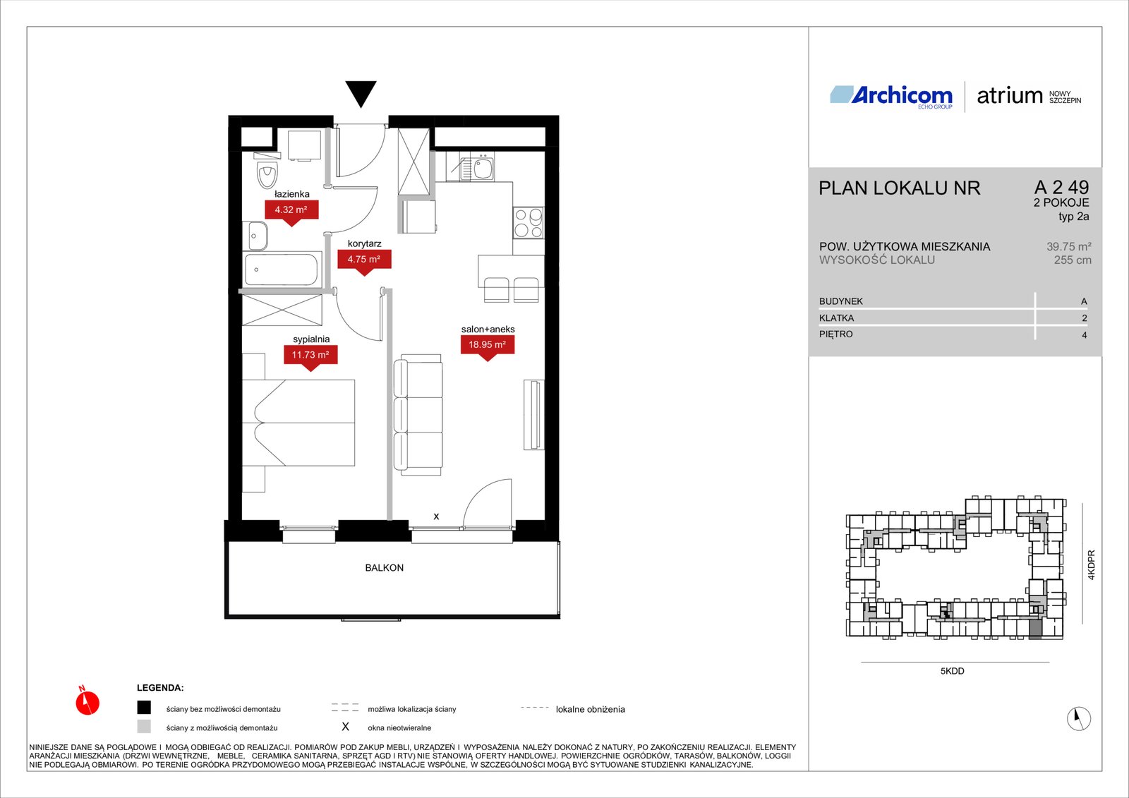 Rzut A2 49 — Atrium – Nowy Szczepin
