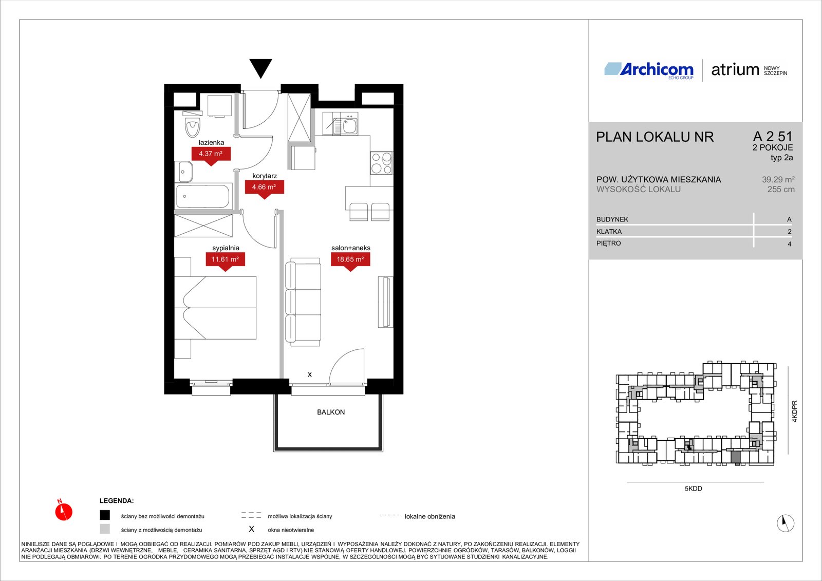 Rzut A2 51 — Atrium – Nowy Szczepin