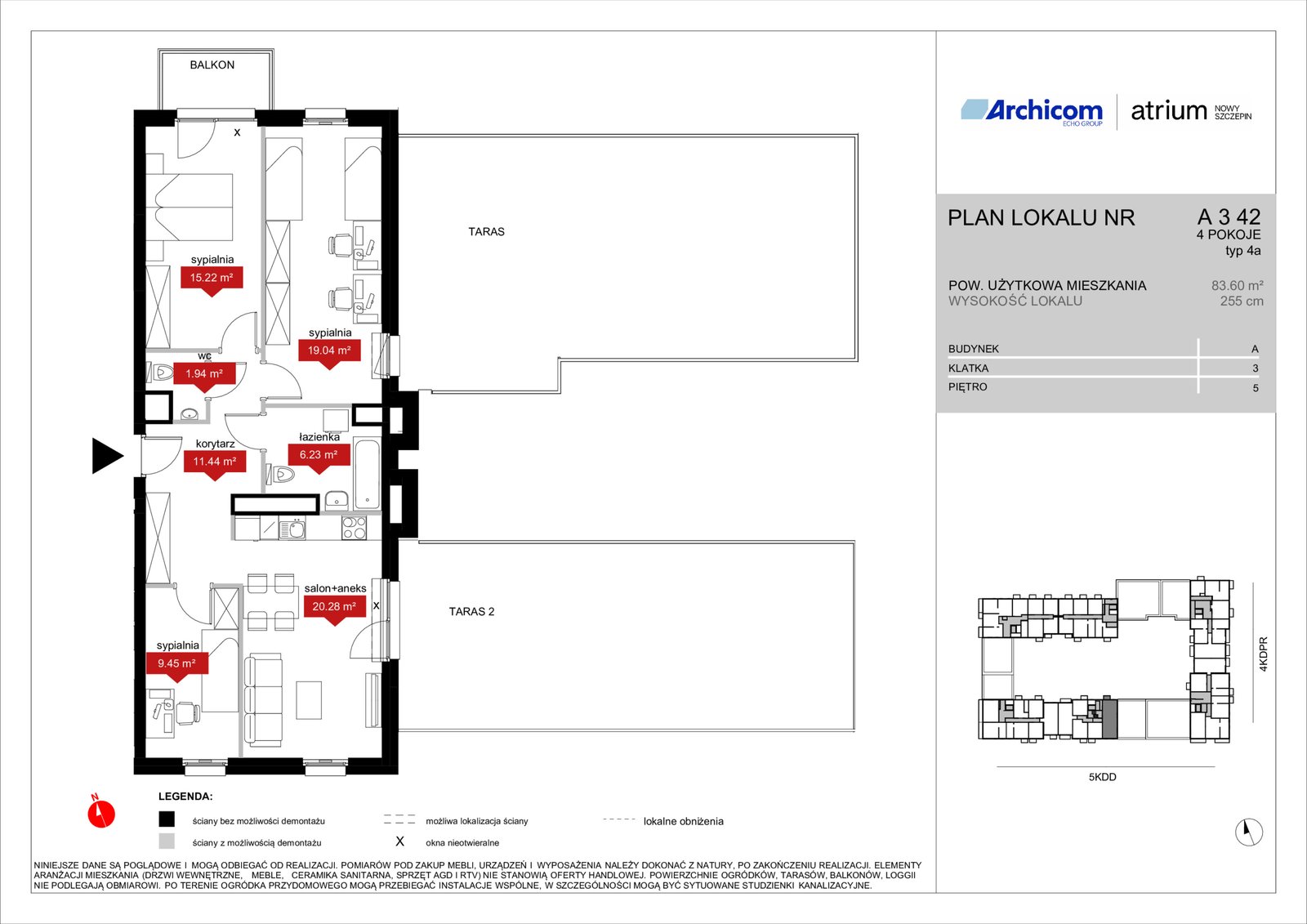 Rzut A3 42 — Atrium – Nowy Szczepin