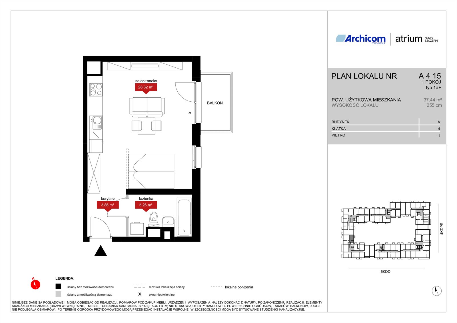Rzut A4 15 — Atrium – Nowy Szczepin