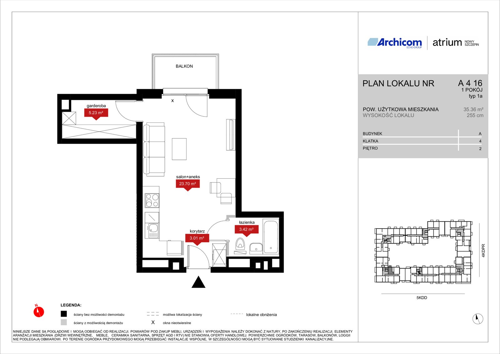 Rzut A4 16 — Atrium – Nowy Szczepin