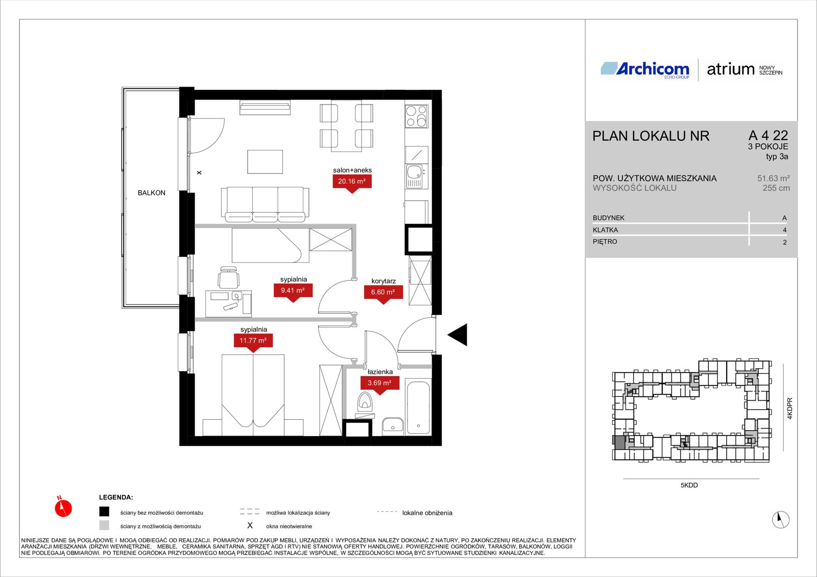 Rzut A4 22 — Atrium – Nowy Szczepin