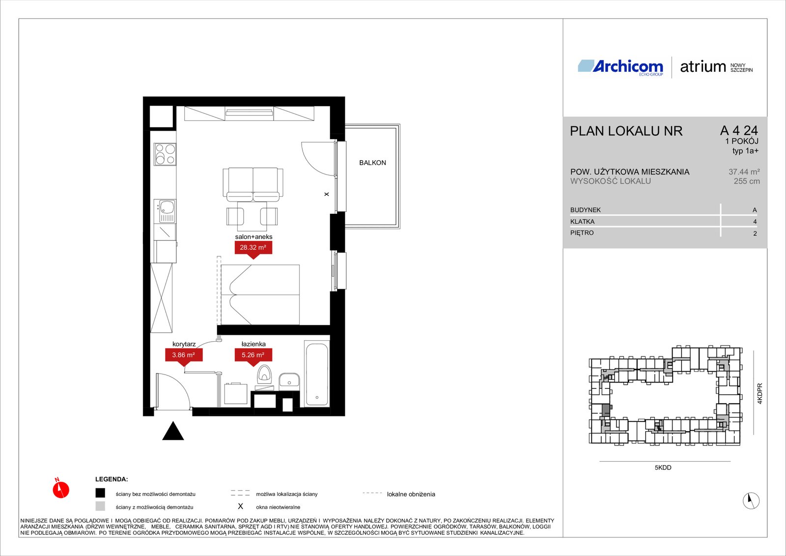 Rzut A4 24 — Atrium – Nowy Szczepin