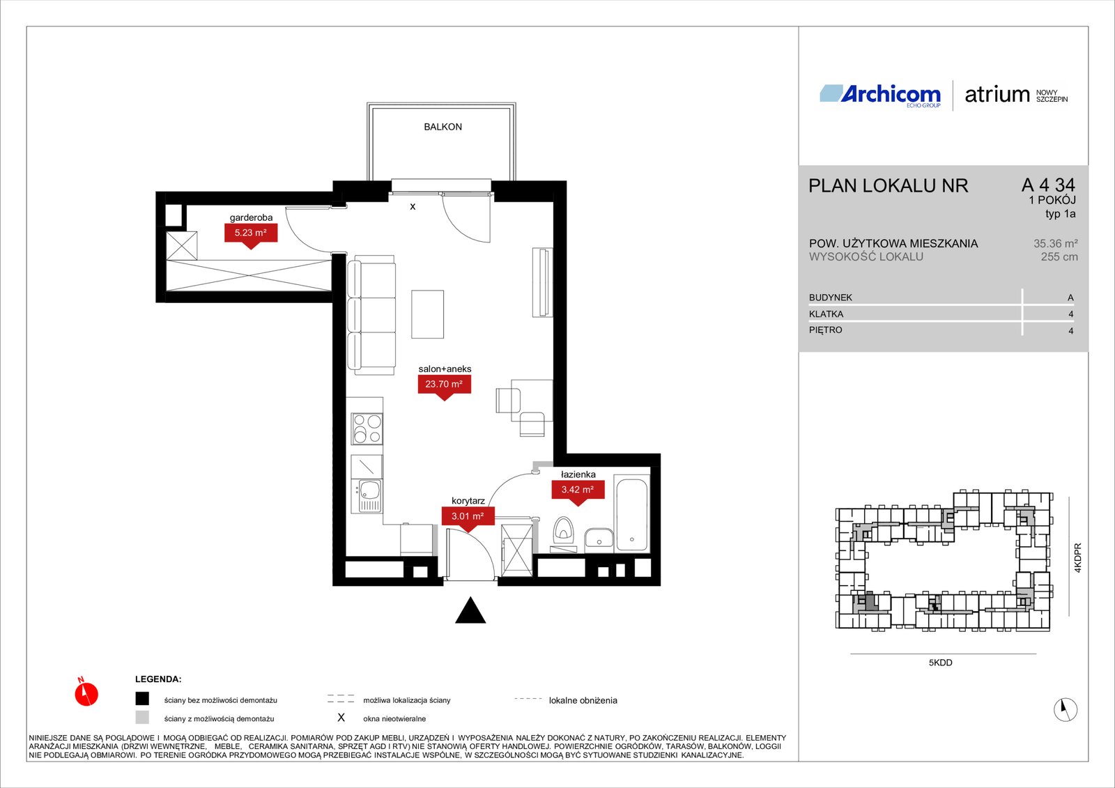 Rzut A4 34 — Atrium – Nowy Szczepin