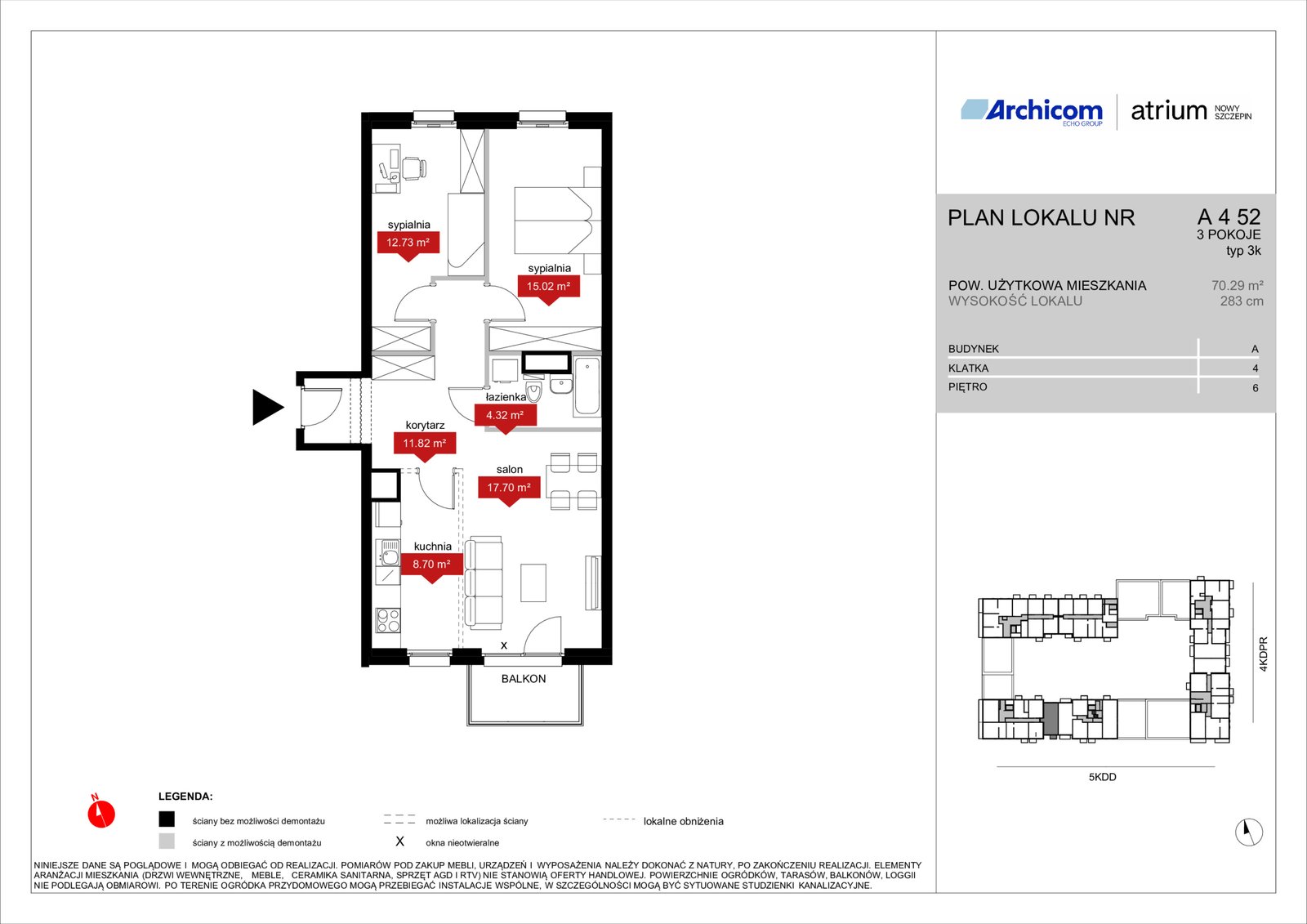 Rzut A4 52 — Atrium – Nowy Szczepin