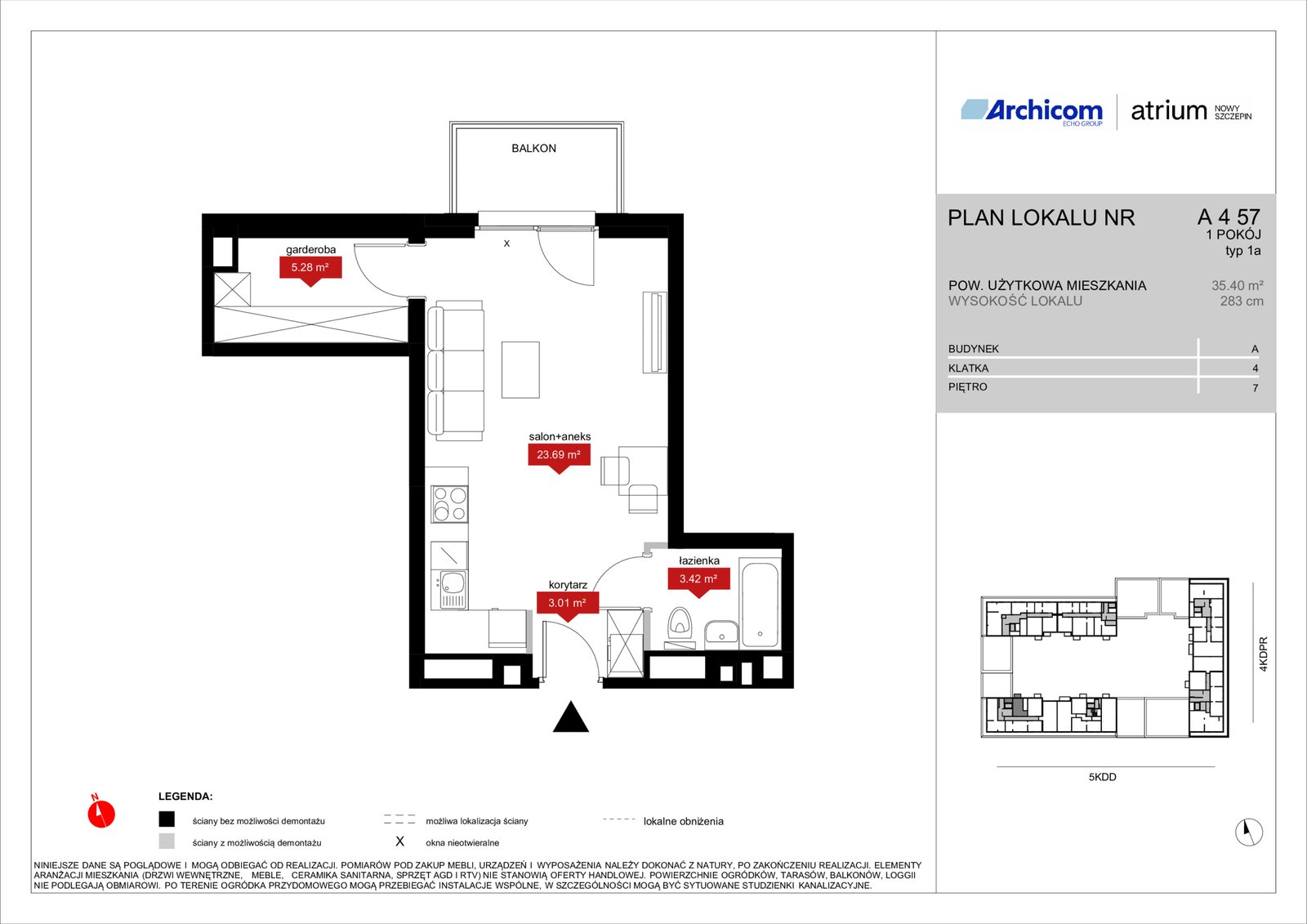 Rzut A4 57 — Atrium – Nowy Szczepin
