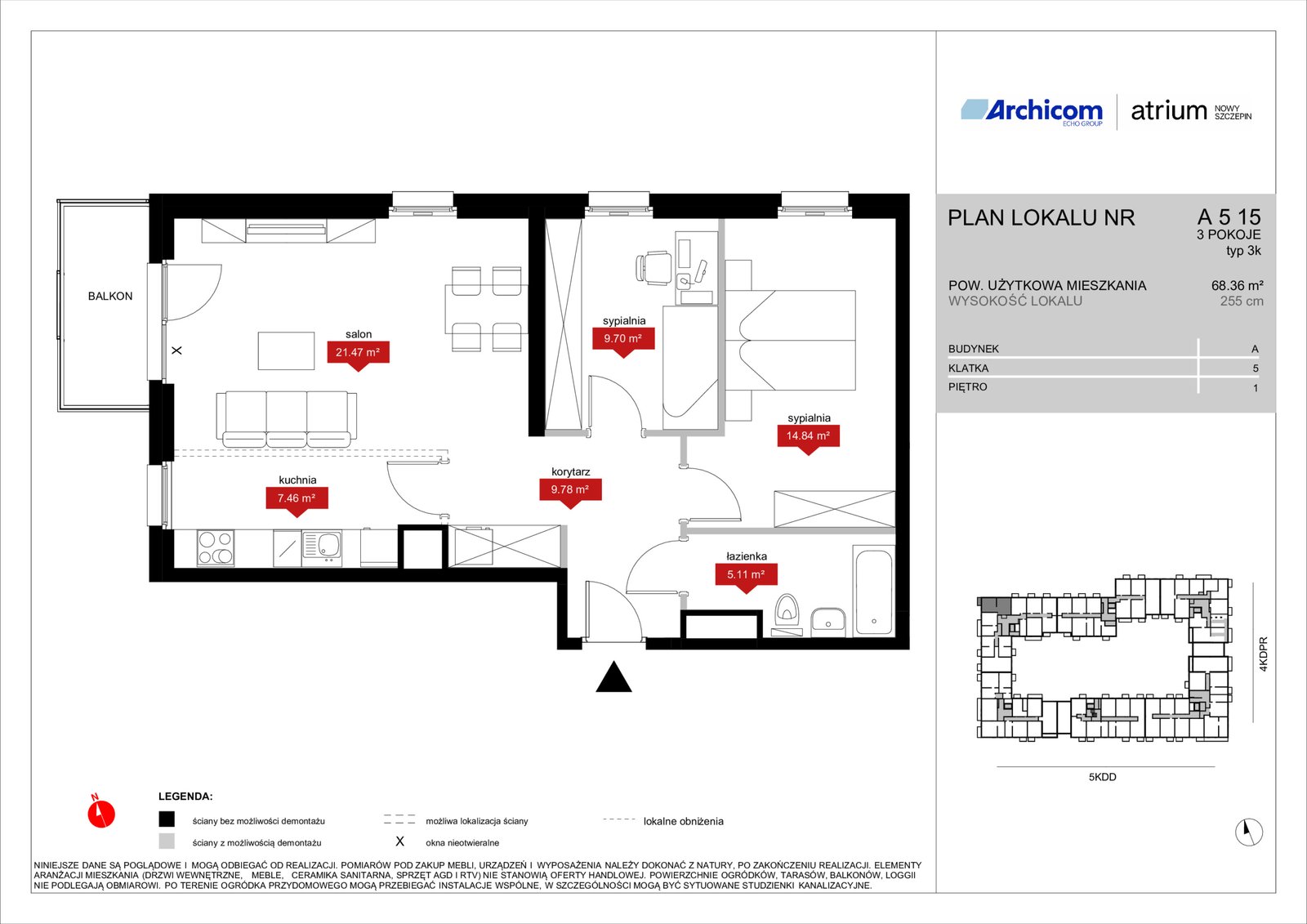 Rzut A5 15 — Atrium – Nowy Szczepin