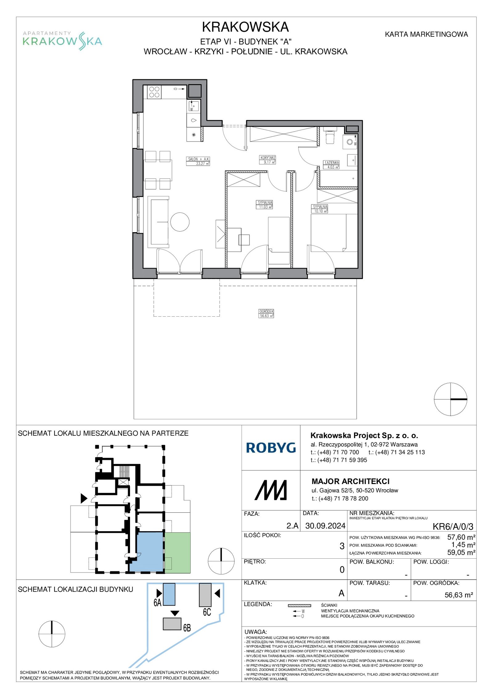Rzut KR6/A/0/3 — Apartamenty Krakowska 6