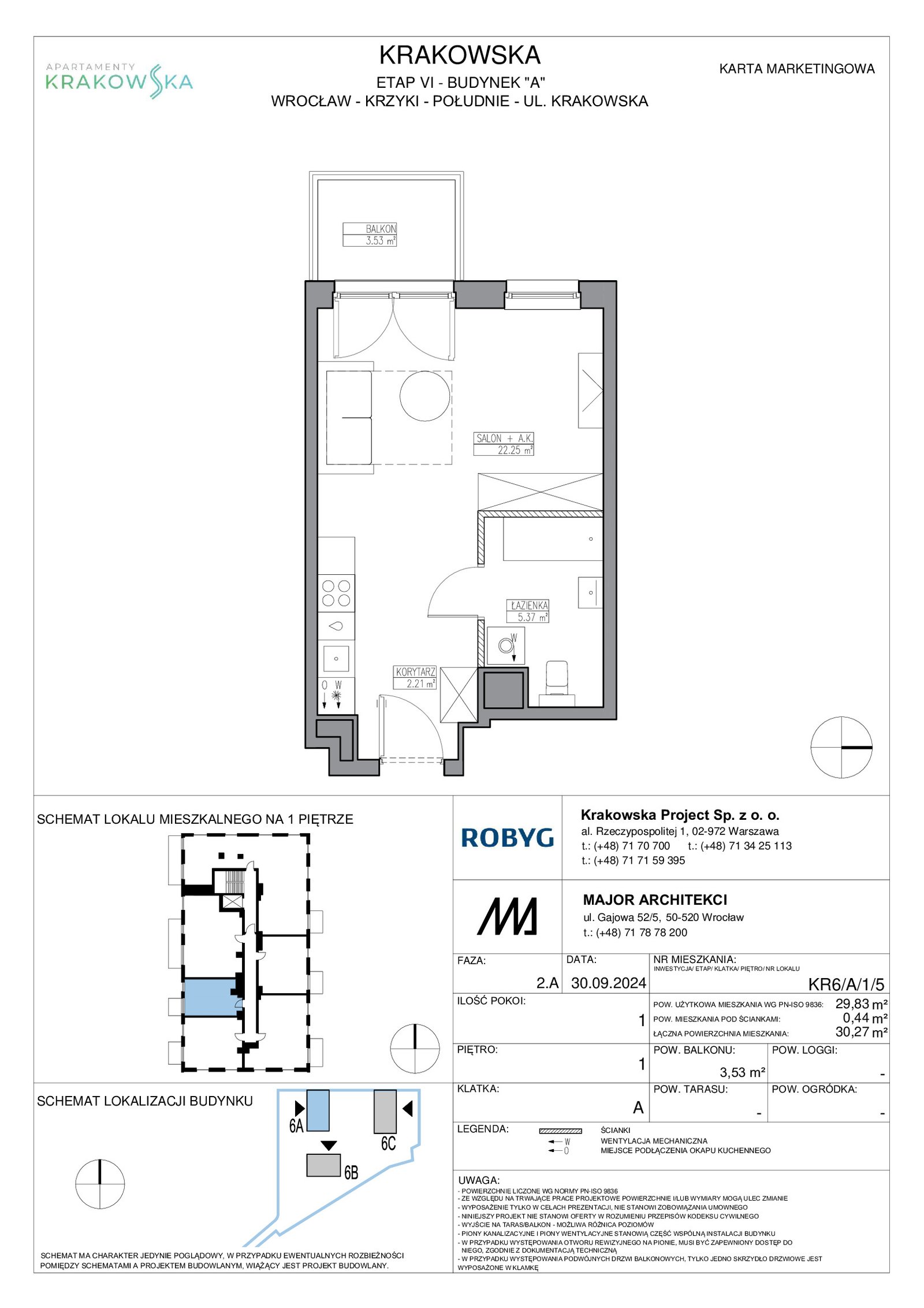 Rzut KR6/A/1/5 — Apartamenty Krakowska 6