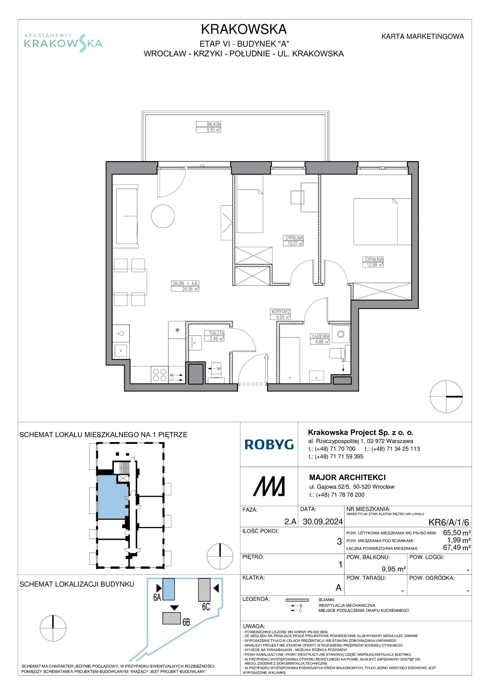 Rzut KR6/A/1/6 — Apartamenty Krakowska 6