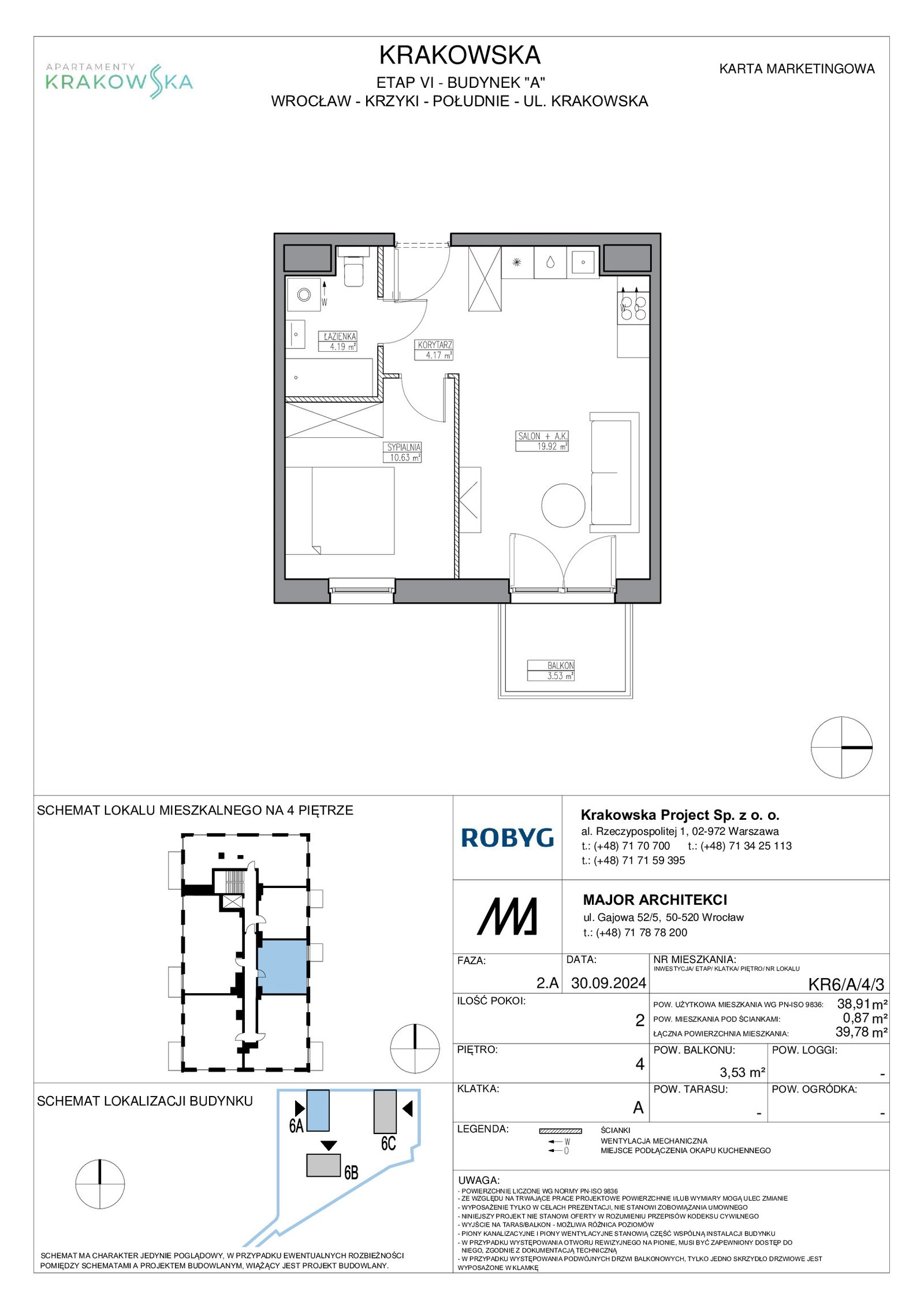 Rzut KR6/A/4/3 — Apartamenty Krakowska 6