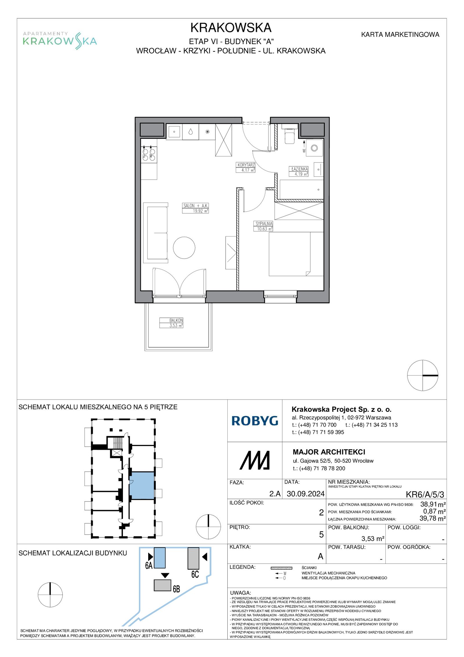 Rzut KR6/A/5/3 — Apartamenty Krakowska 6