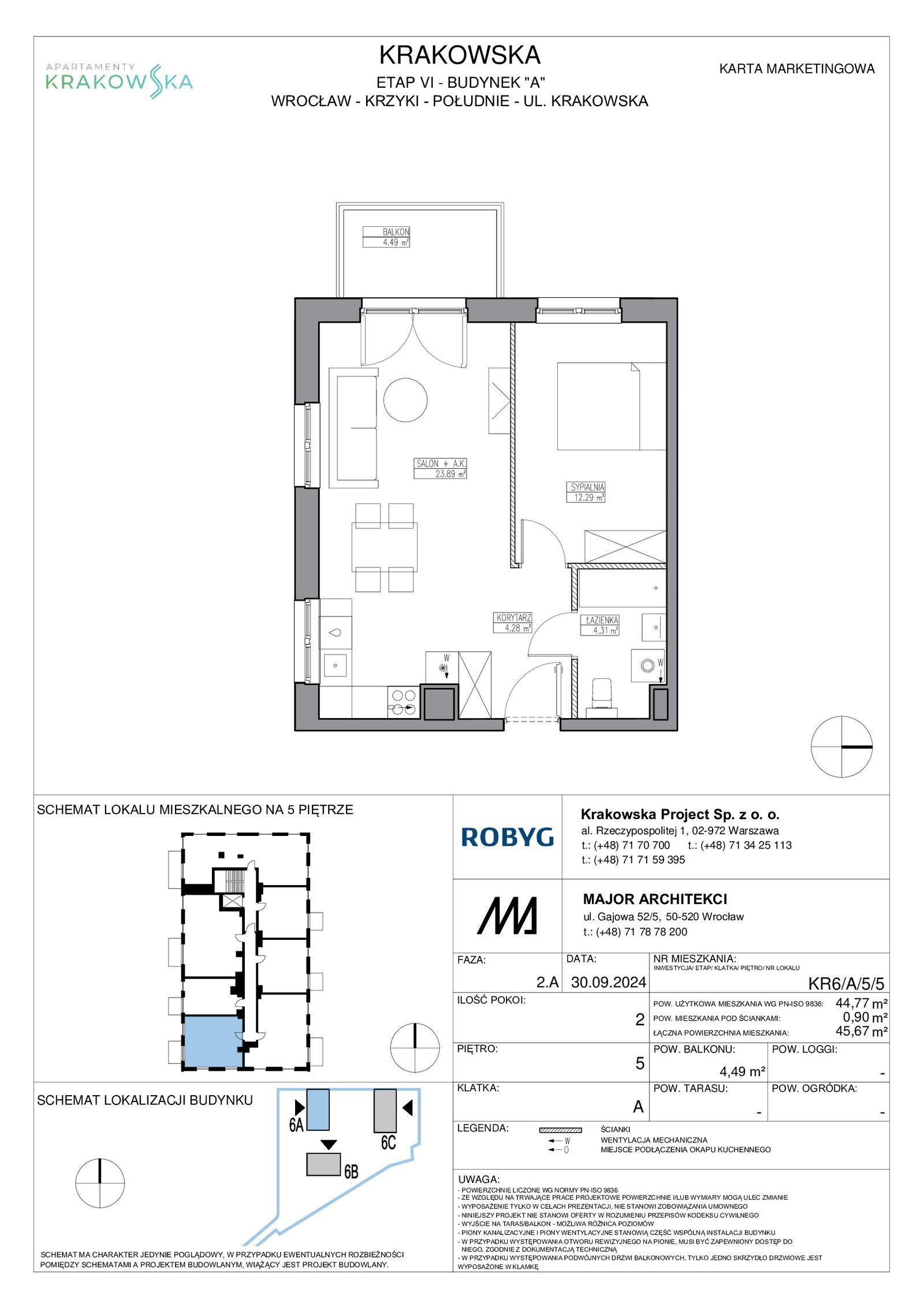Rzut KR6/A/5/5 — Apartamenty Krakowska 6
