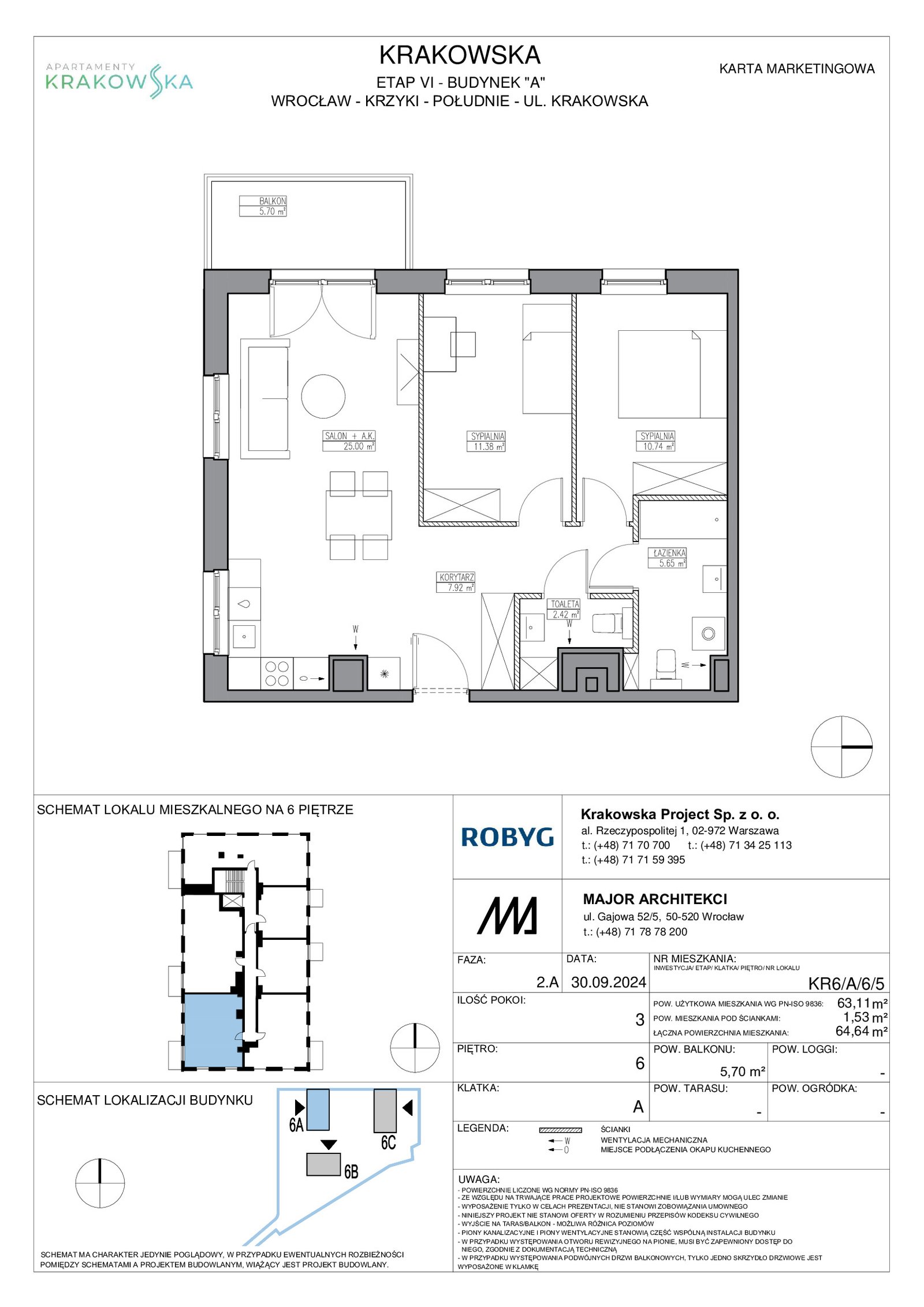 Rzut KR6/A/6/5 — Apartamenty Krakowska 6
