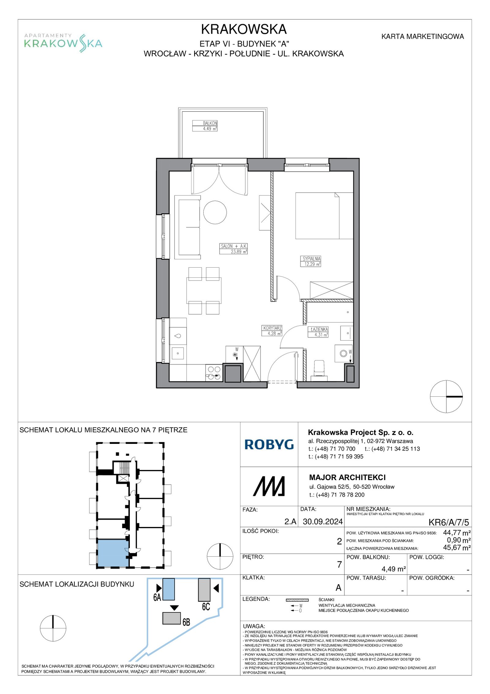 Rzut KR6/A/7/5 — Apartamenty Krakowska 6