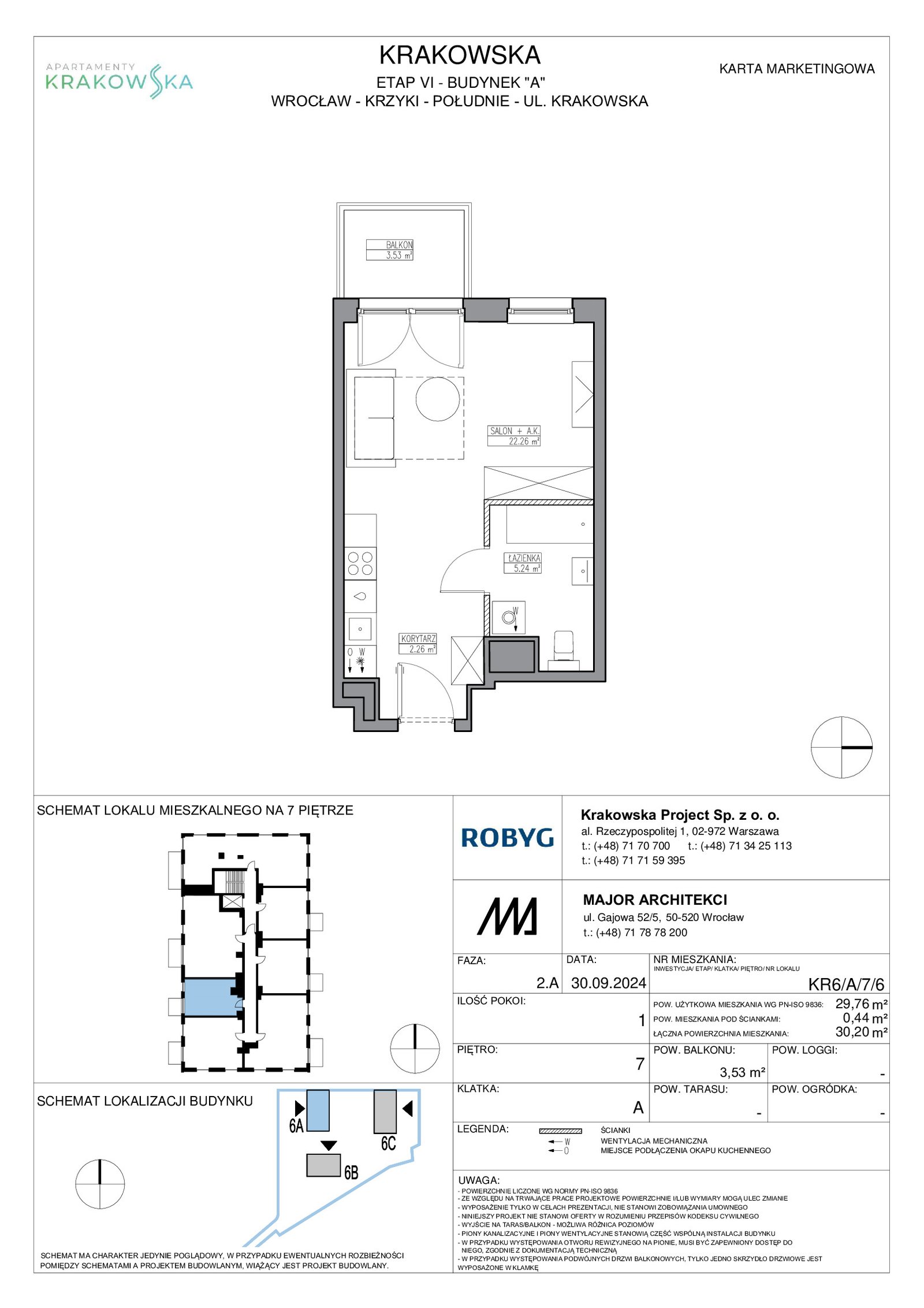 Rzut KR6/A/7/6 — Apartamenty Krakowska 6
