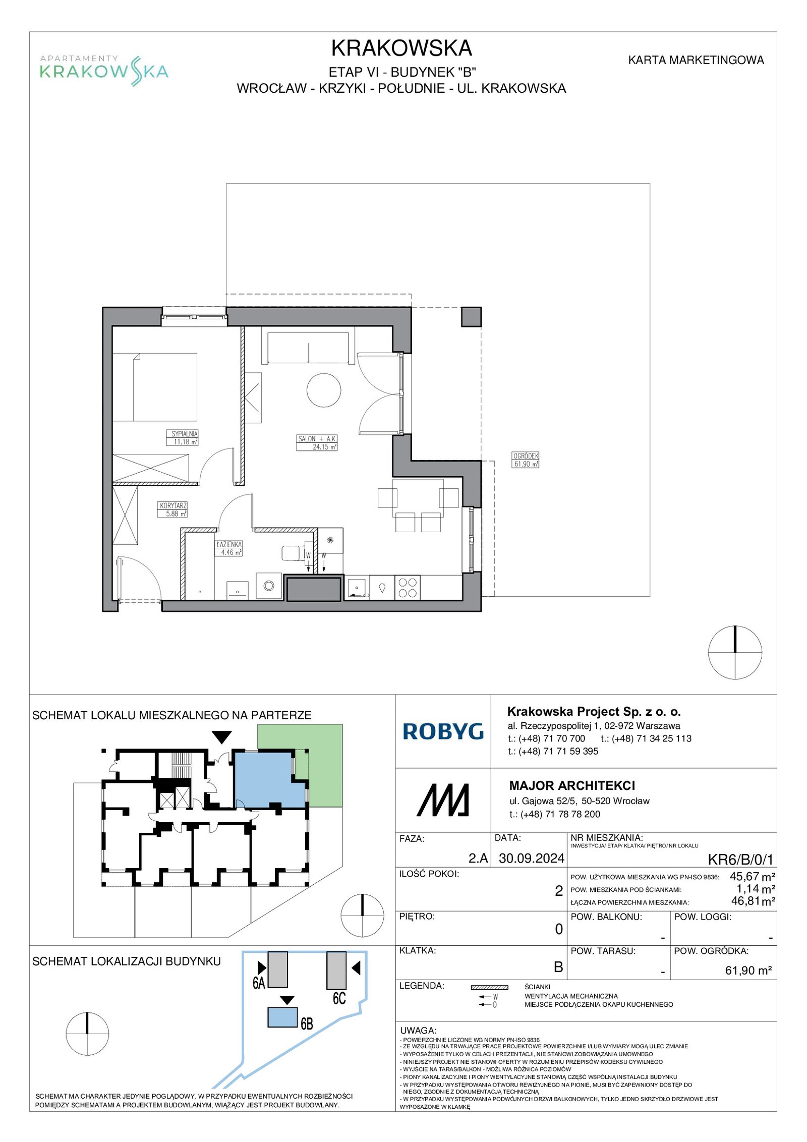 Rzut KR6/B/0/1 — Apartamenty Krakowska 6