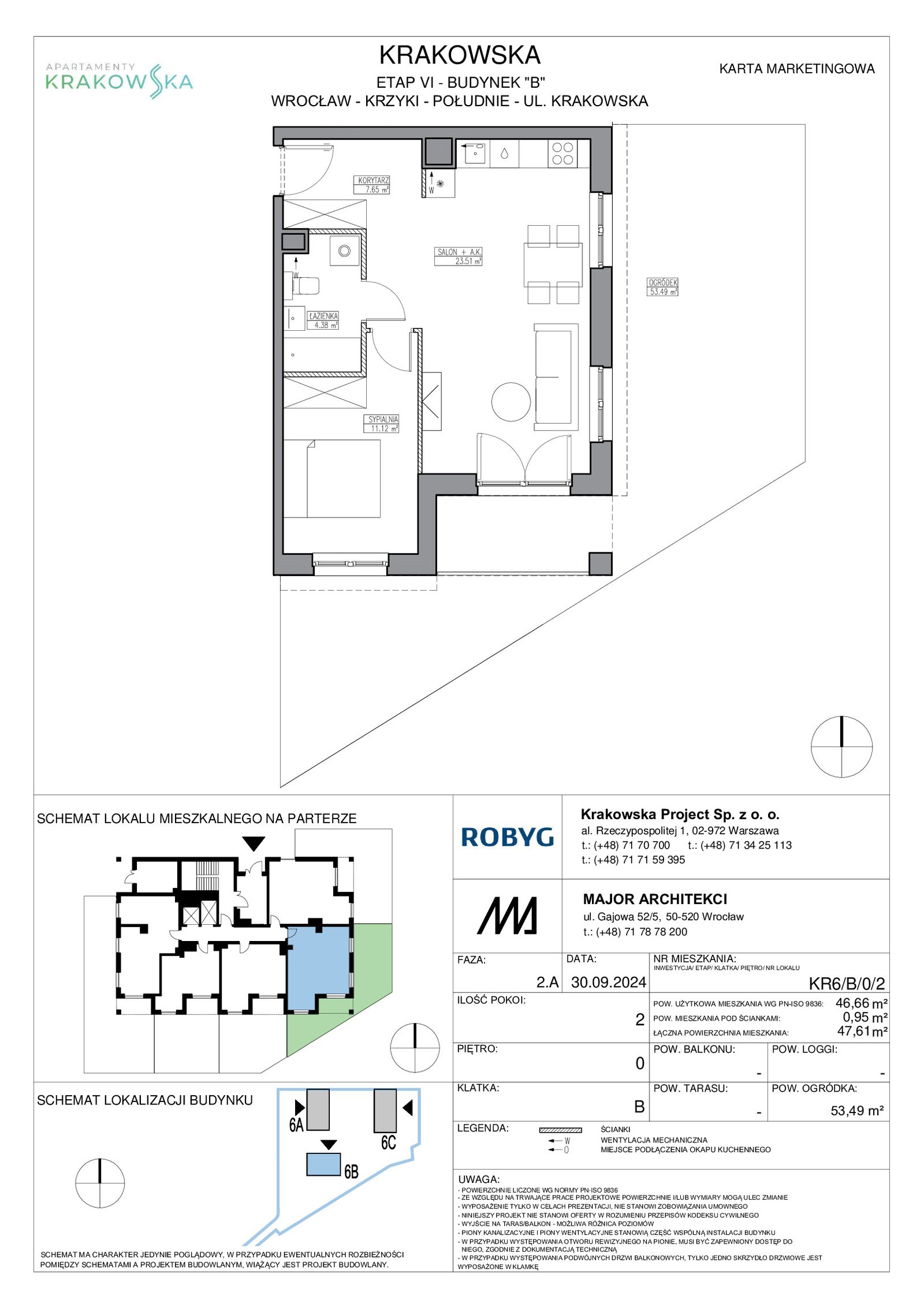 Rzut KR6/B/0/2 — Apartamenty Krakowska 6