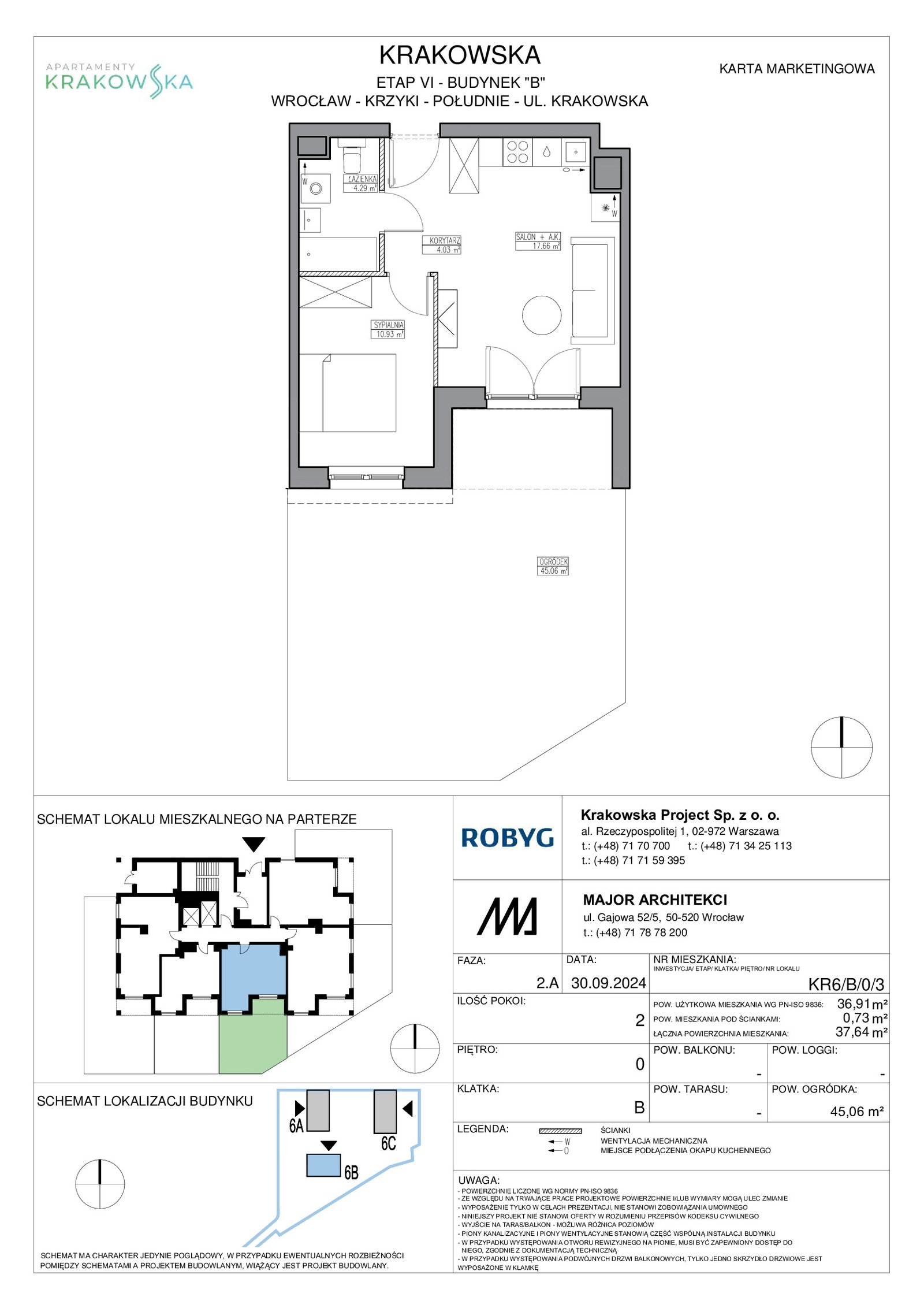 Rzut KR6/B/0/3 — Apartamenty Krakowska 6