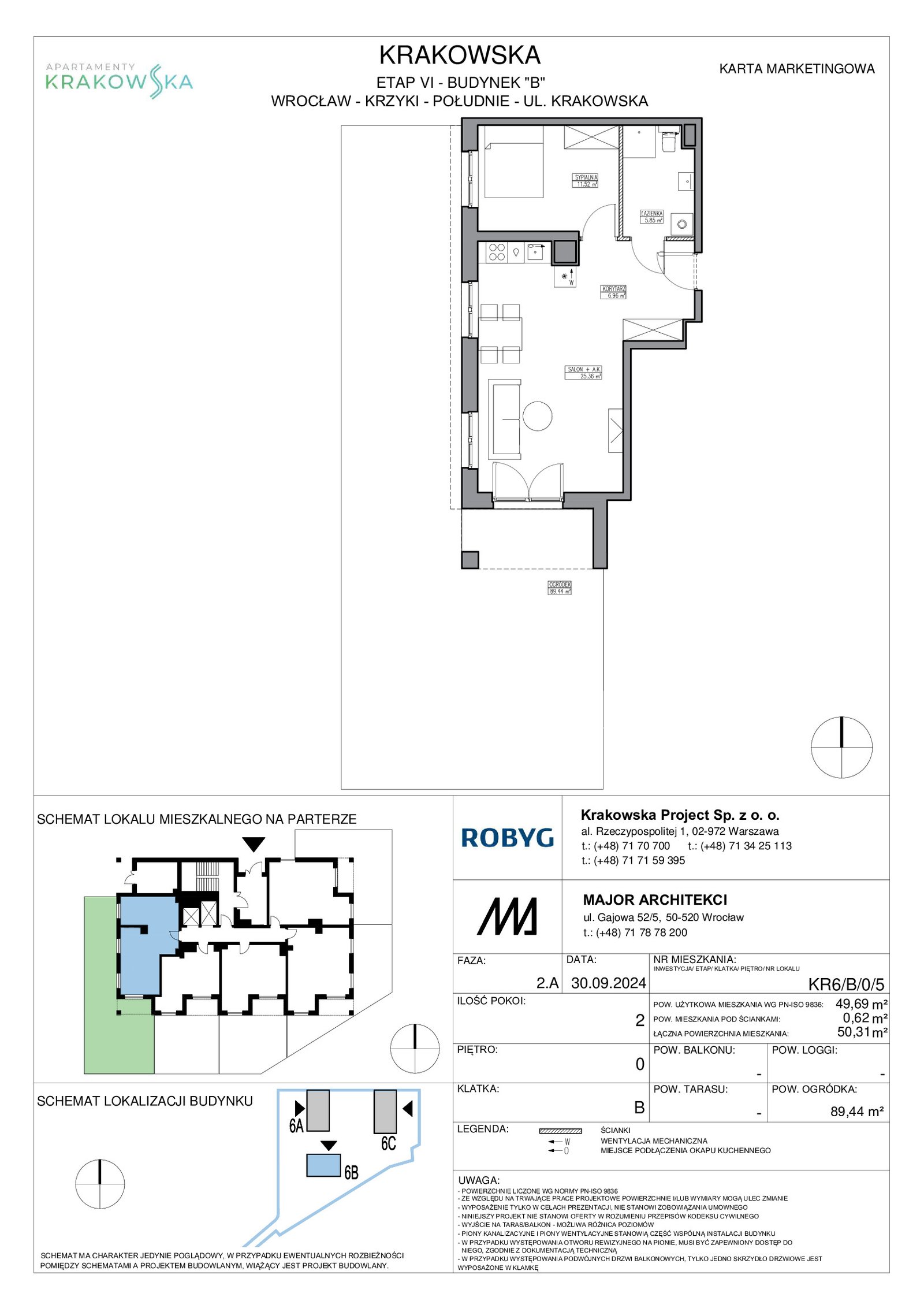 Rzut KR6/B/0/5 — Apartamenty Krakowska 6